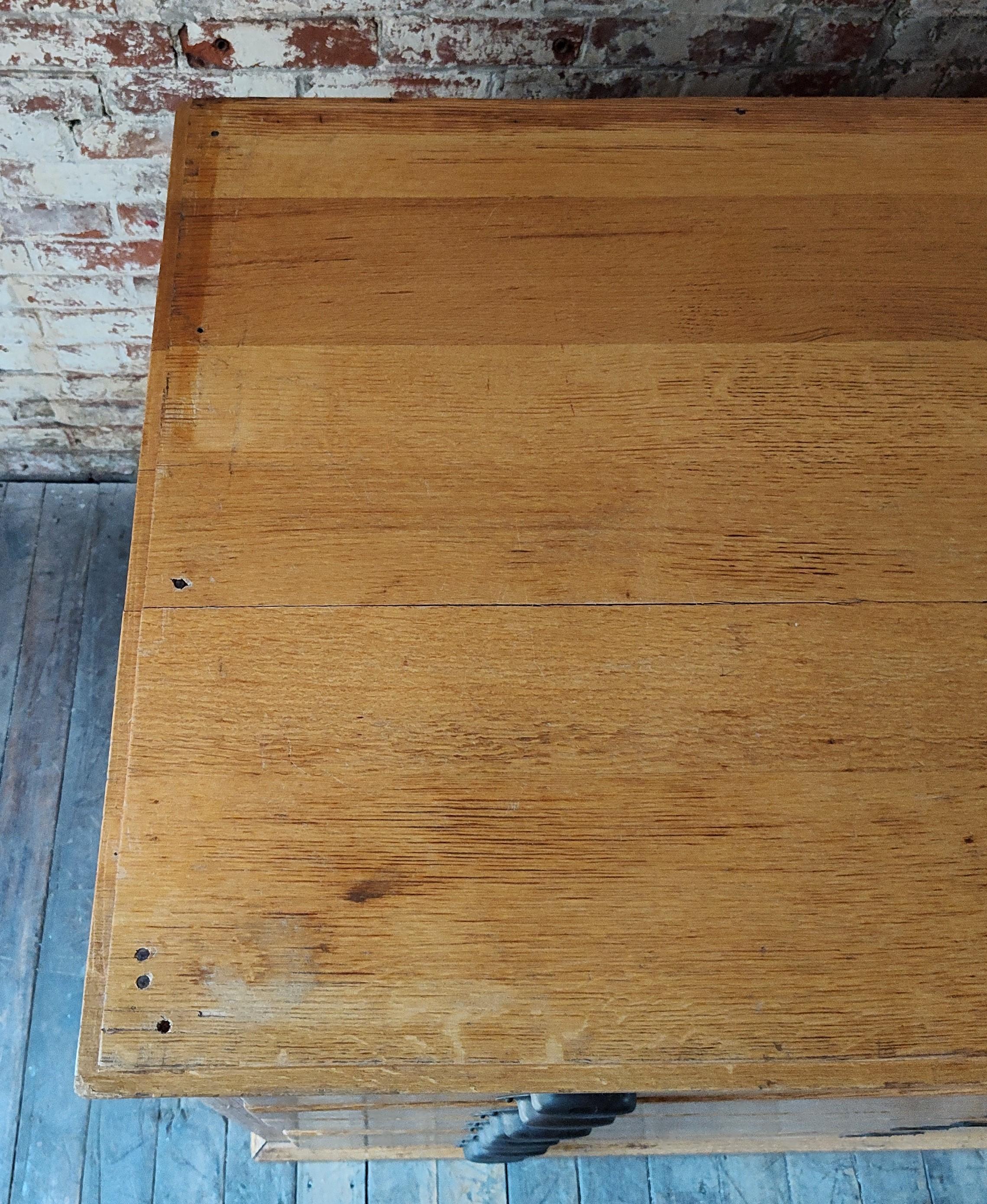 Vintage Oak Blueprint / Map / Flat File Cabinet 1