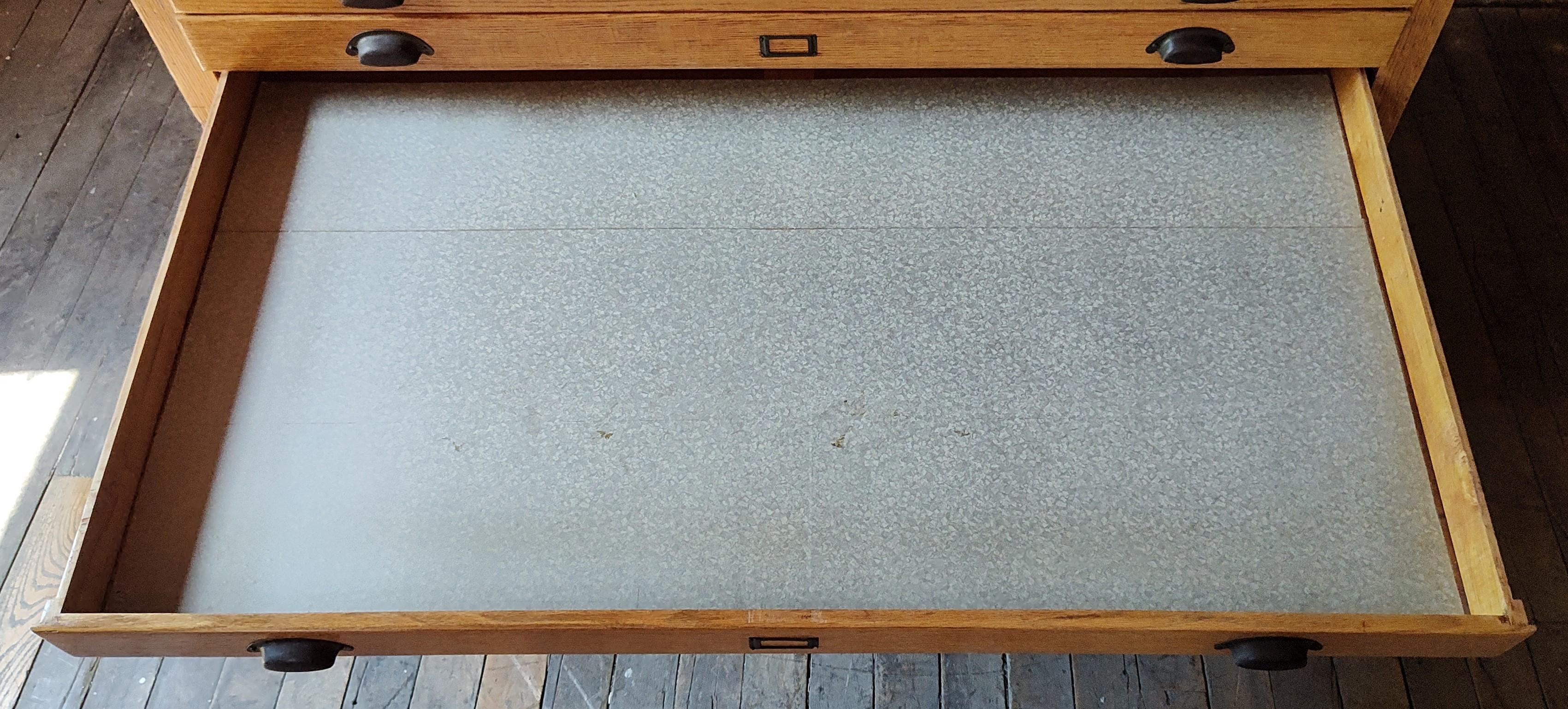 Vintage Oak Blueprint / Map / Flat File Cabinet 3