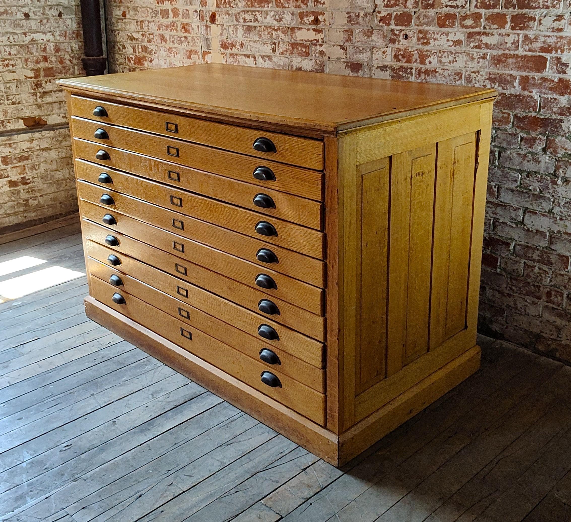antique flat file cabinet