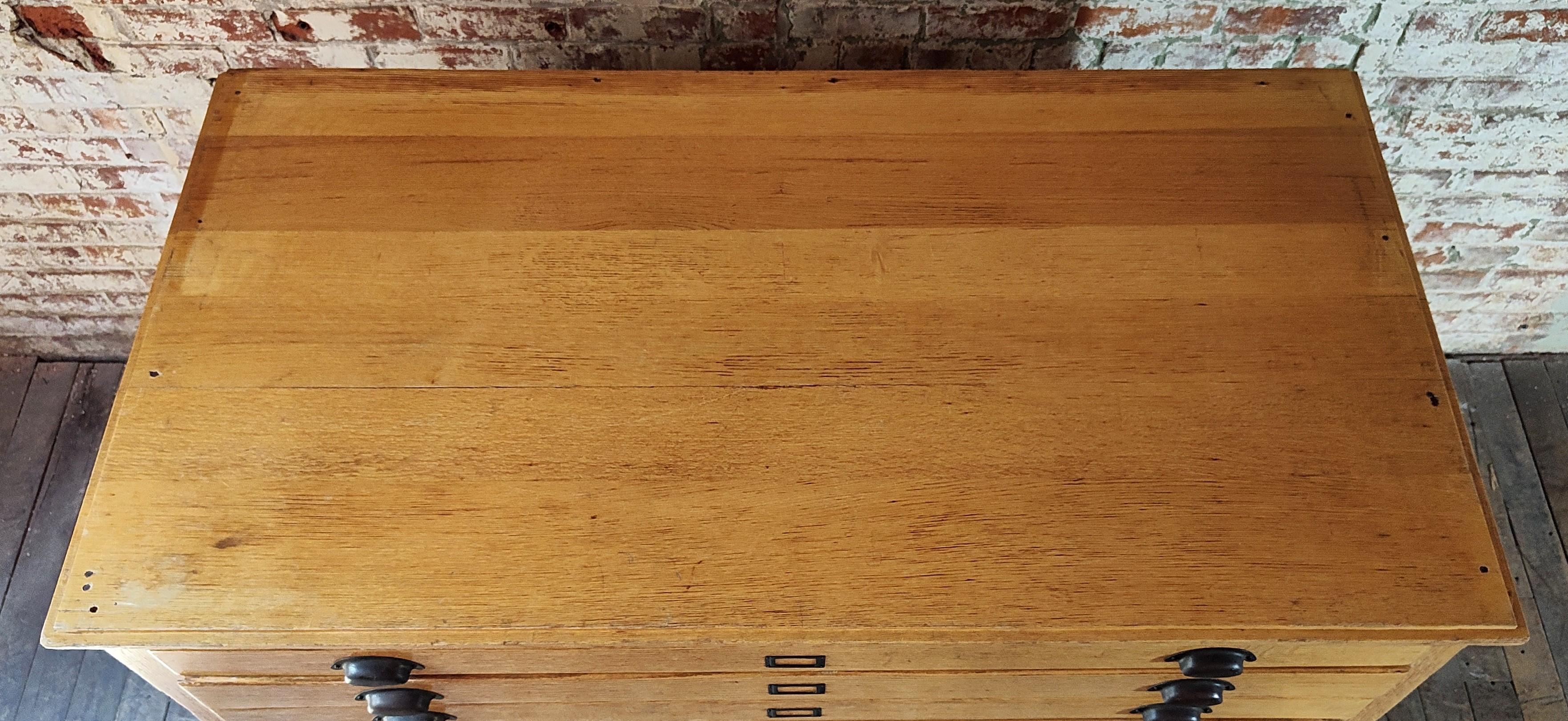 American Vintage Oak Blueprint / Map / Flat File Cabinet