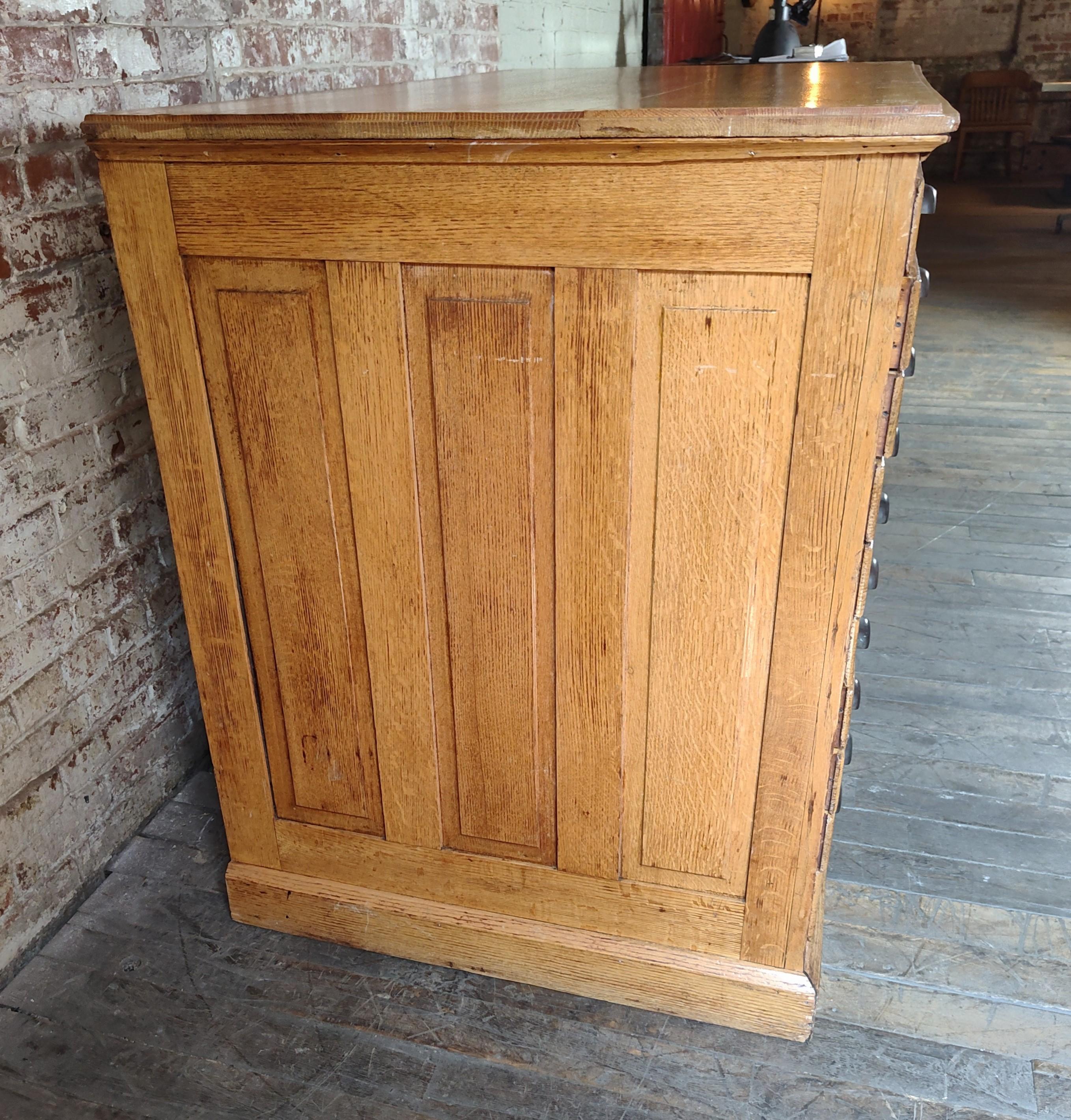 20th Century Vintage Oak Blueprint / Map / Flat File Cabinet