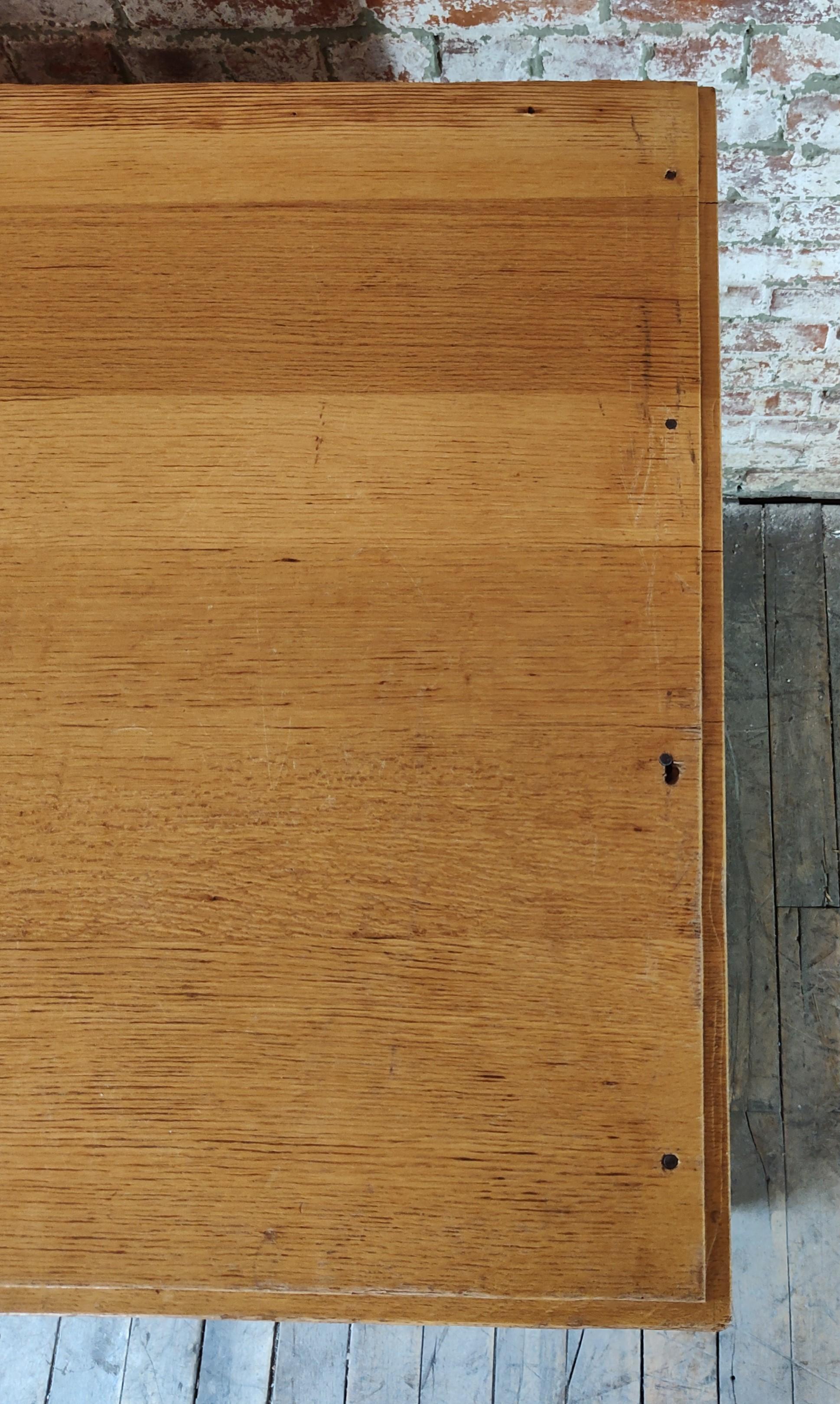 Metal Vintage Oak Blueprint / Map / Flat File Cabinet