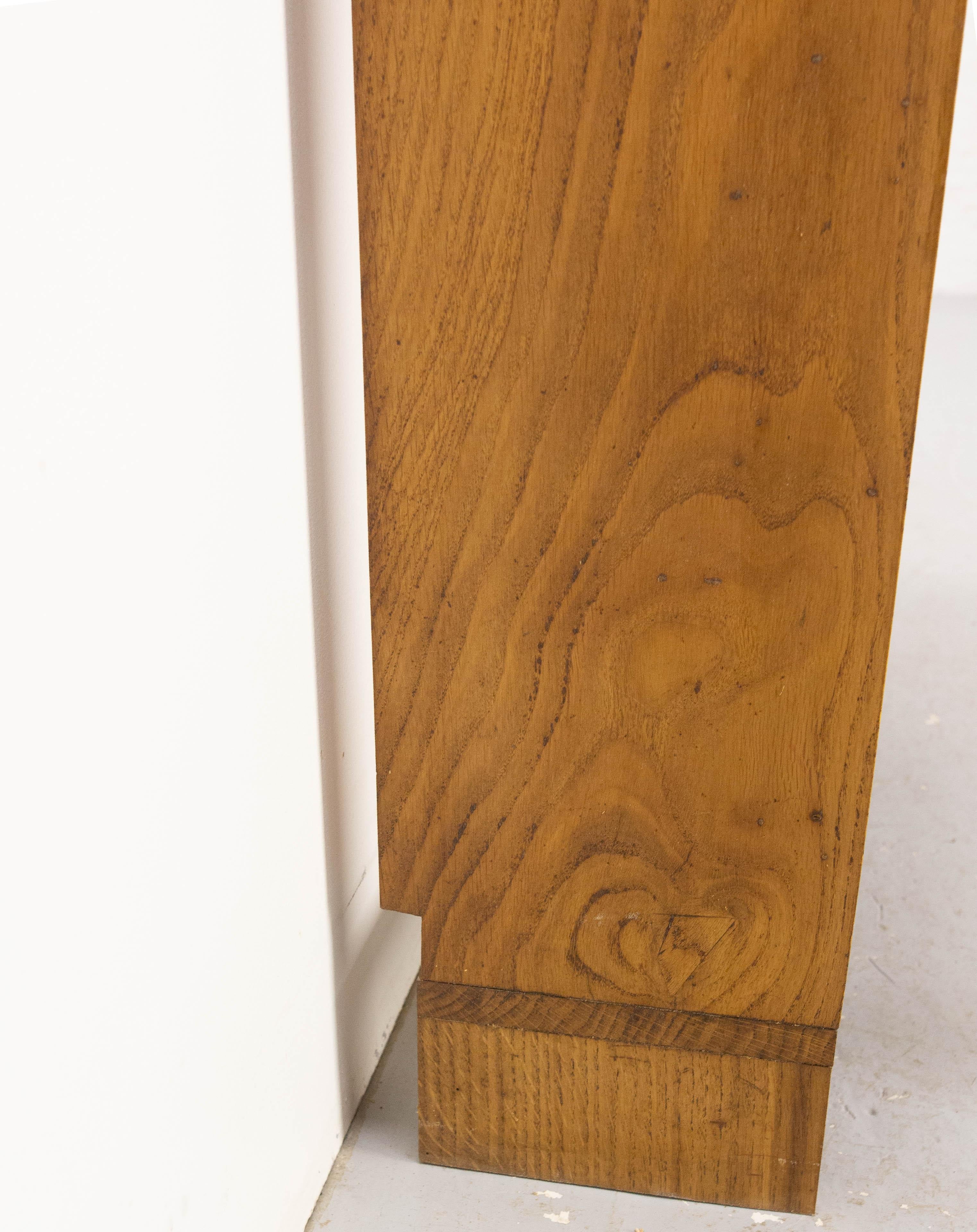 Vintage Oak Bookcase Folding Desk Shelves French Midcentury in vendita 1