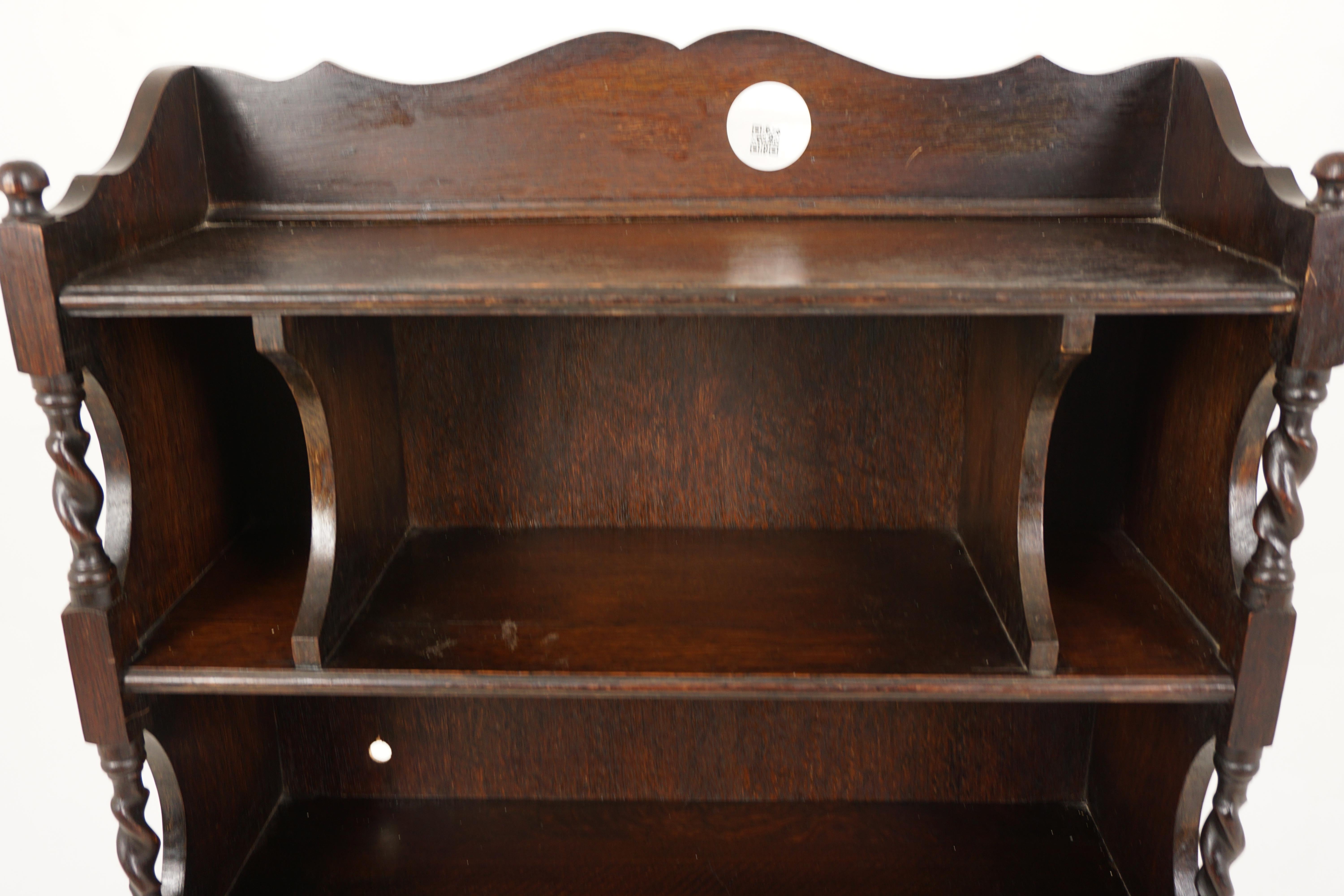 Vintage Oak Bookcase, Oak Open Bookshelf, Display Cabinet, Scotland 1920, H1089 In Good Condition In Vancouver, BC