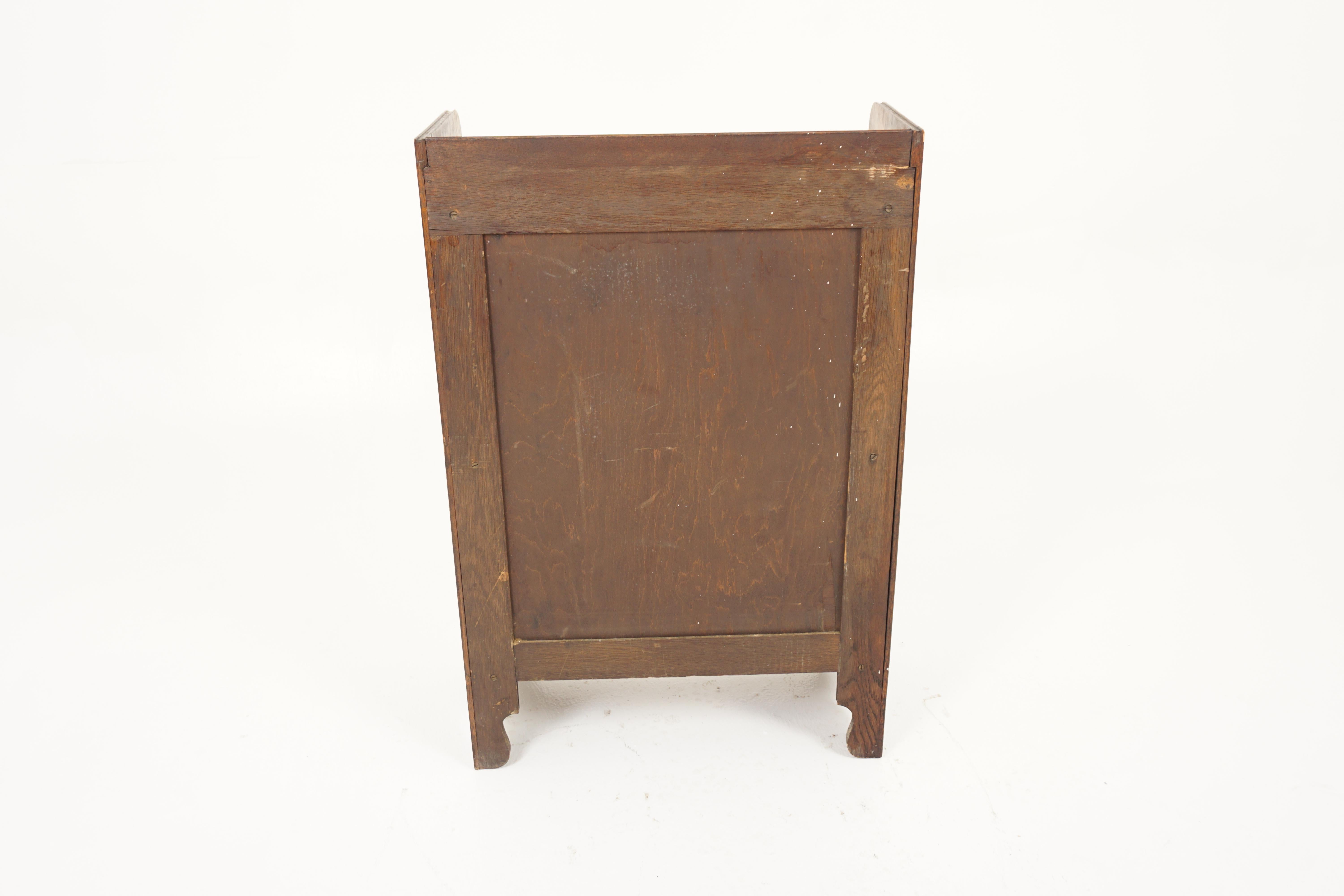 Vintage Oak Bookcase, Petite Two Door Display Cabinet, Scotland, 1930, H1110 2