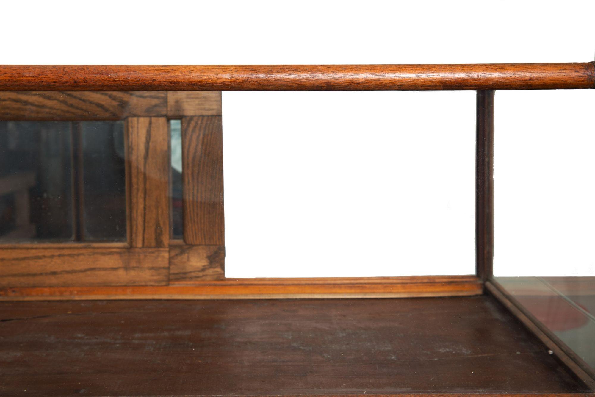 Vintage Oak, Brass and Glass Countertop Display Cabinet Case by Richard Sauer 5