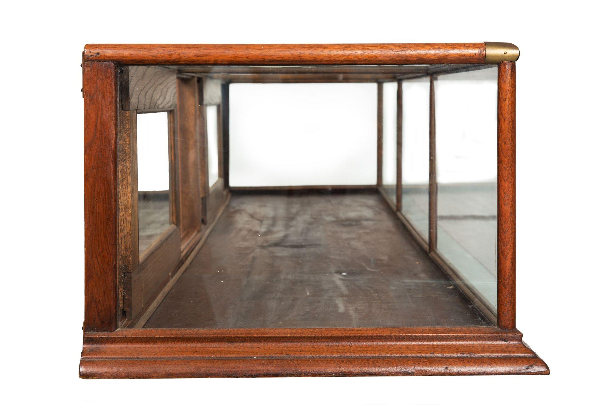 American Vintage Oak, Brass and Glass Countertop Display Cabinet Case by Richard Sauer