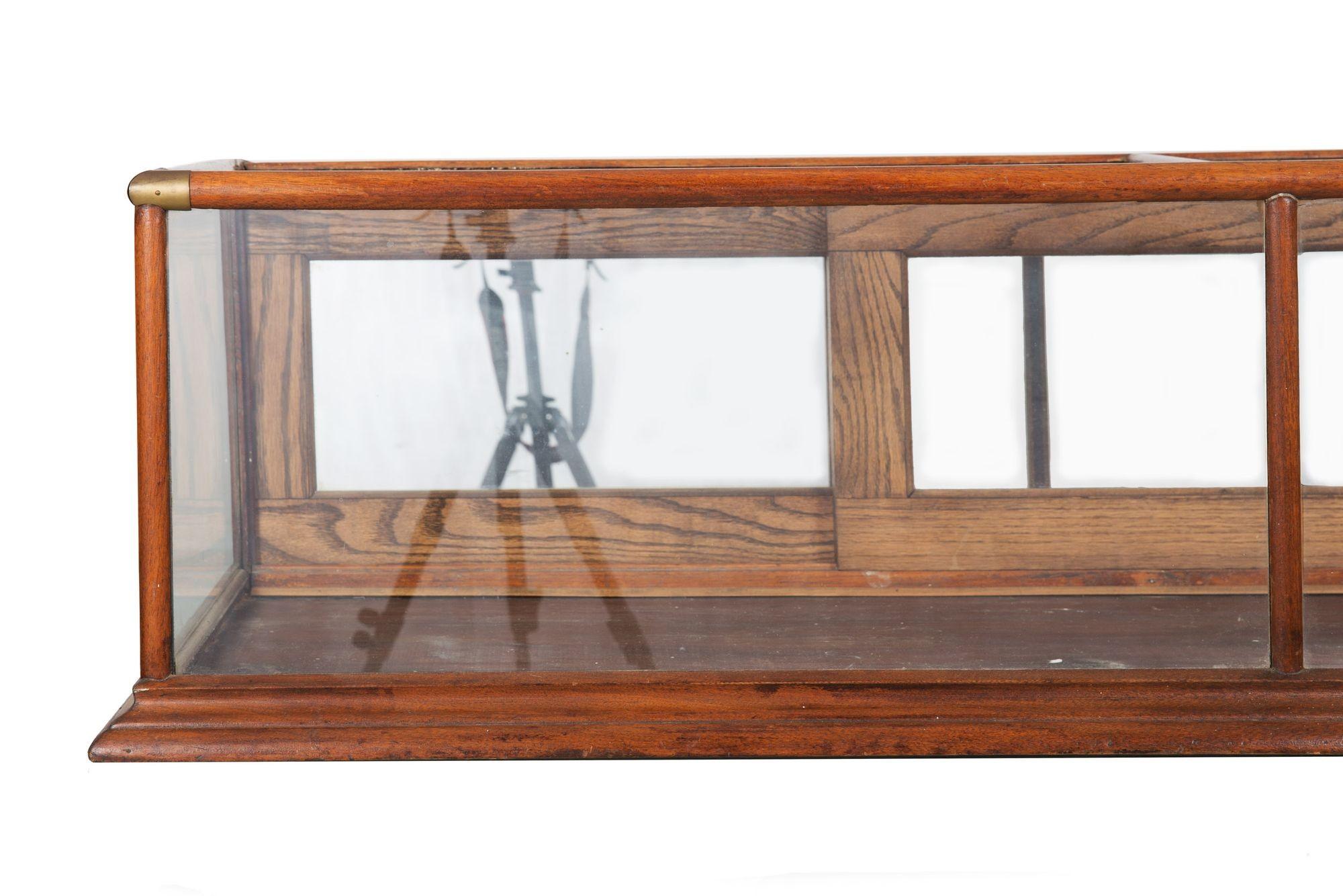 Vintage Oak, Brass and Glass Countertop Display Case by Richard