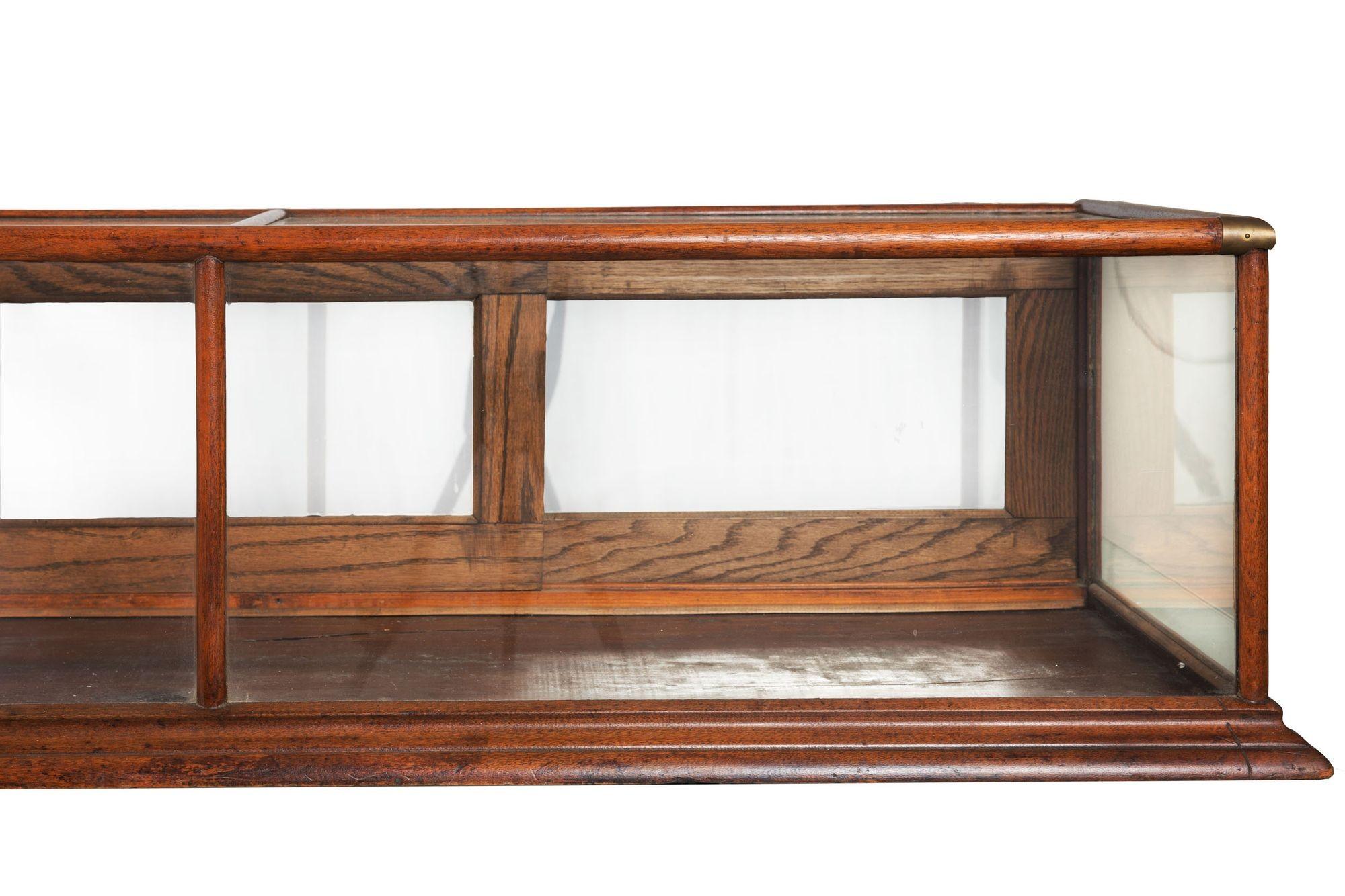 Vintage Oak, Brass and Glass Countertop Display Cabinet Case by Richard Sauer 2
