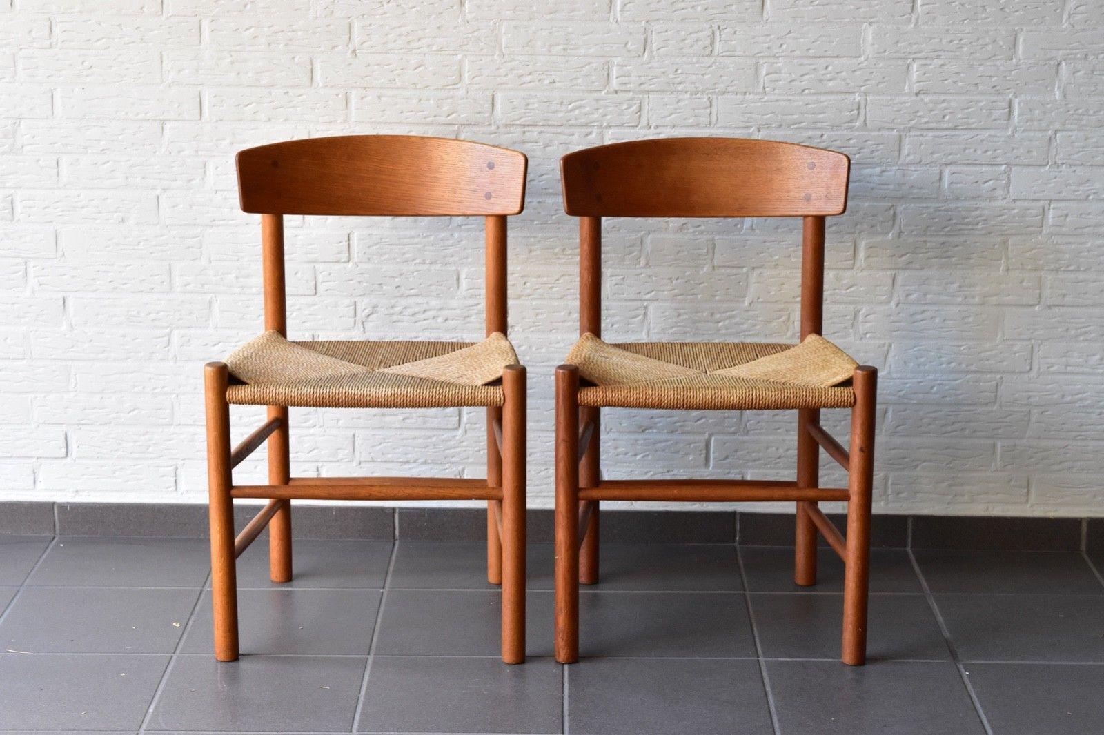 Vintage Oak Børge Mogensen Chairs Produced by J39 FDB Møbler, Denmark 1