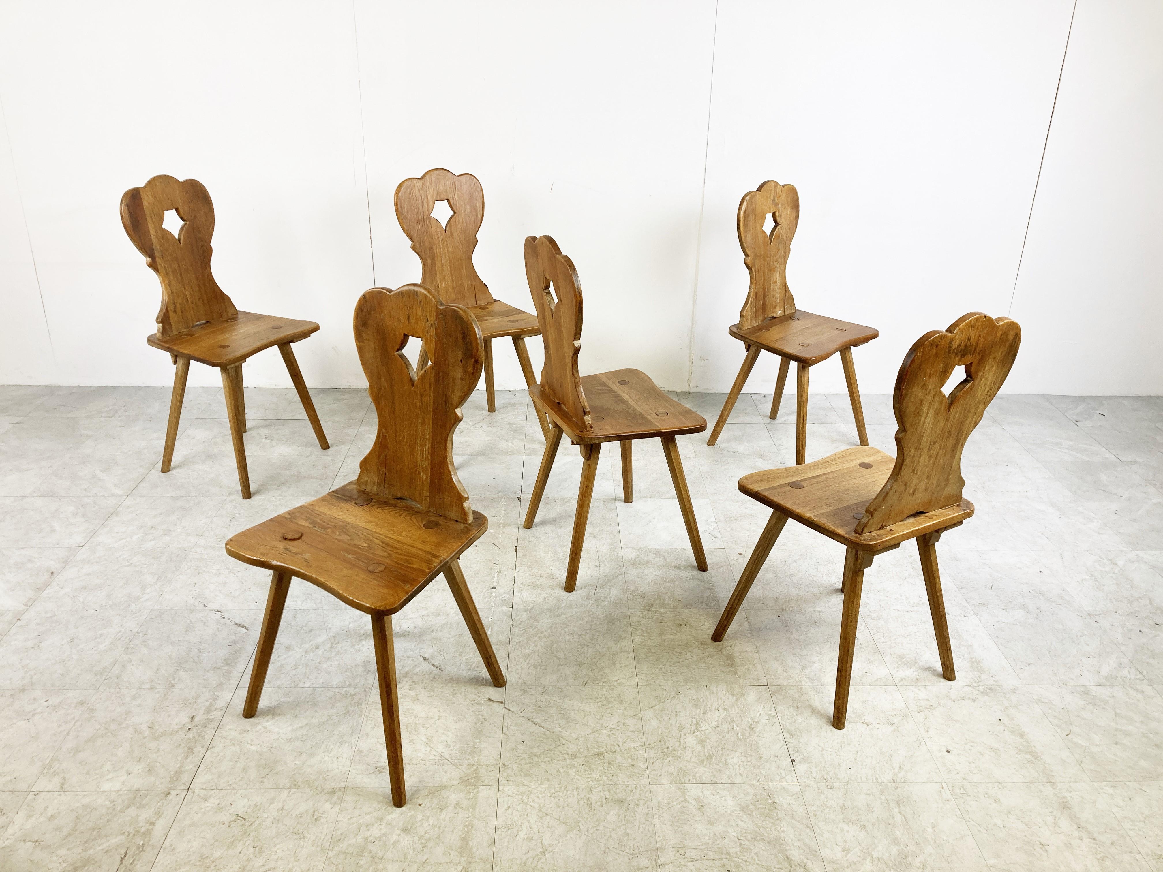 Vintage Oak Brutalist Chairs, 1960s 5