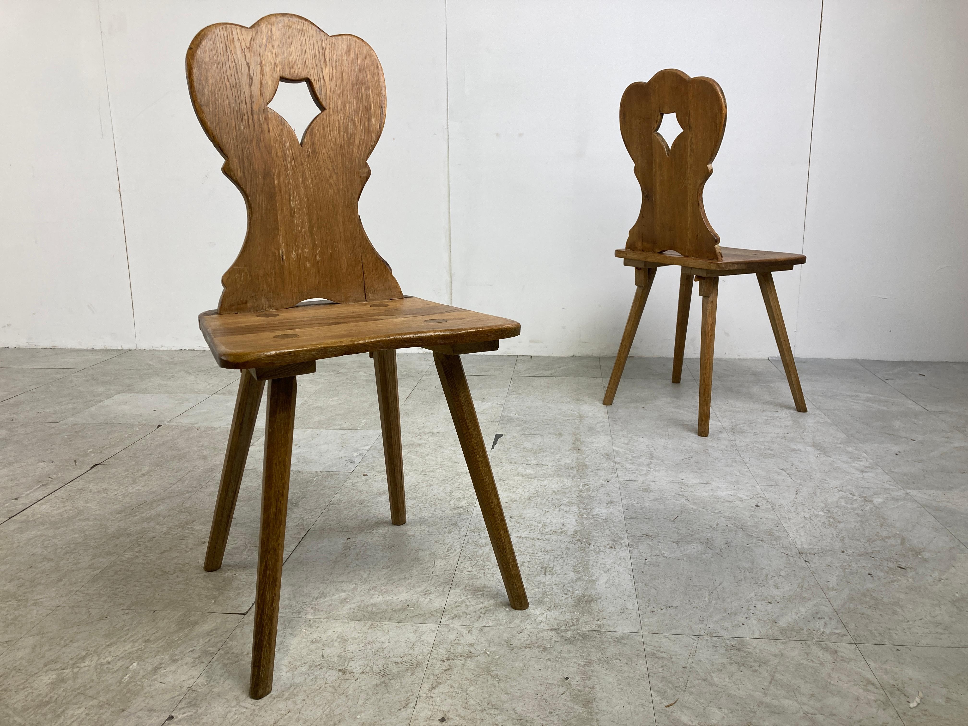 Vintage Oak Brutalist Chairs, 1960s 6