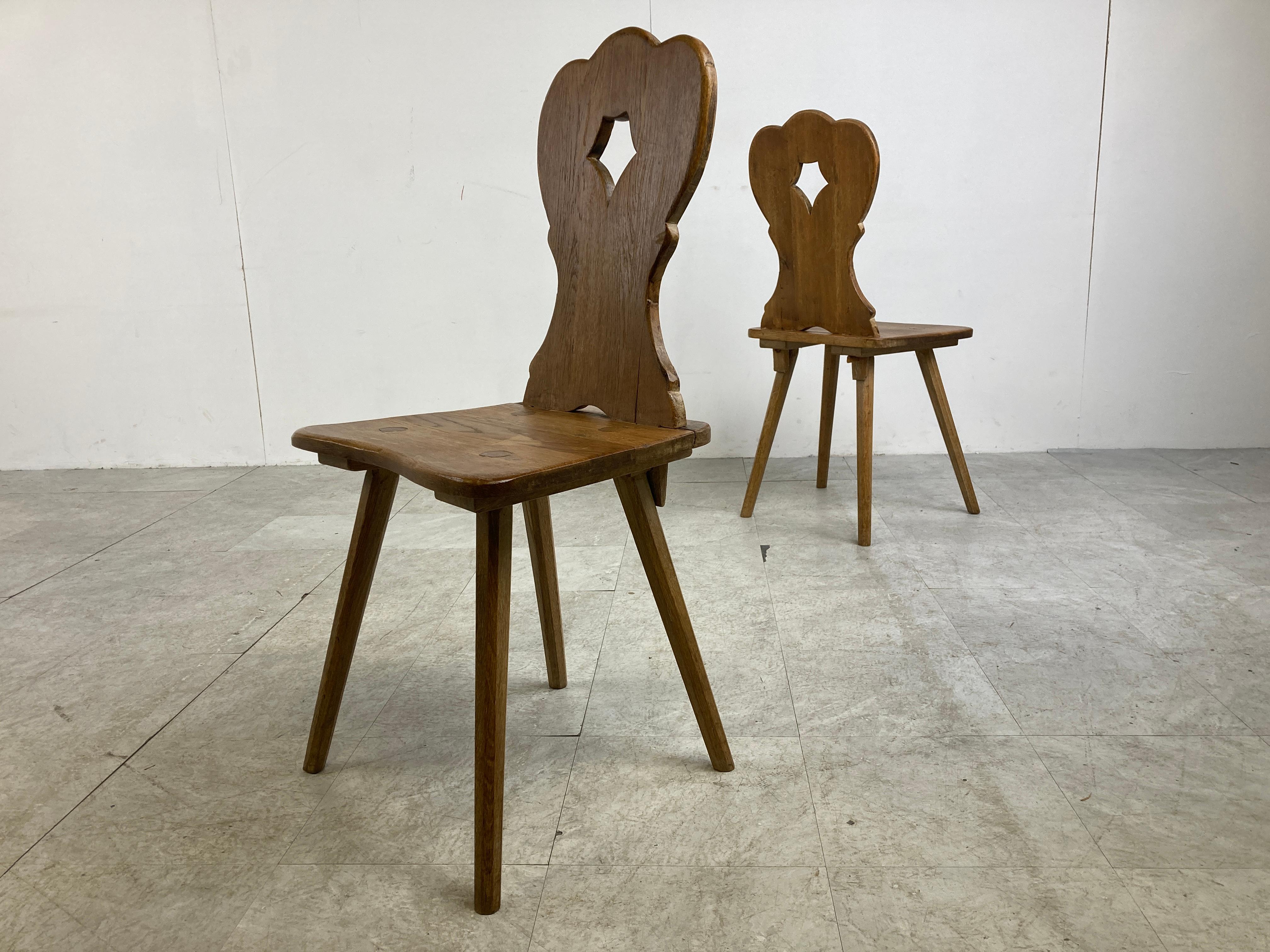 Vintage Oak Brutalist Chairs, 1960s 7