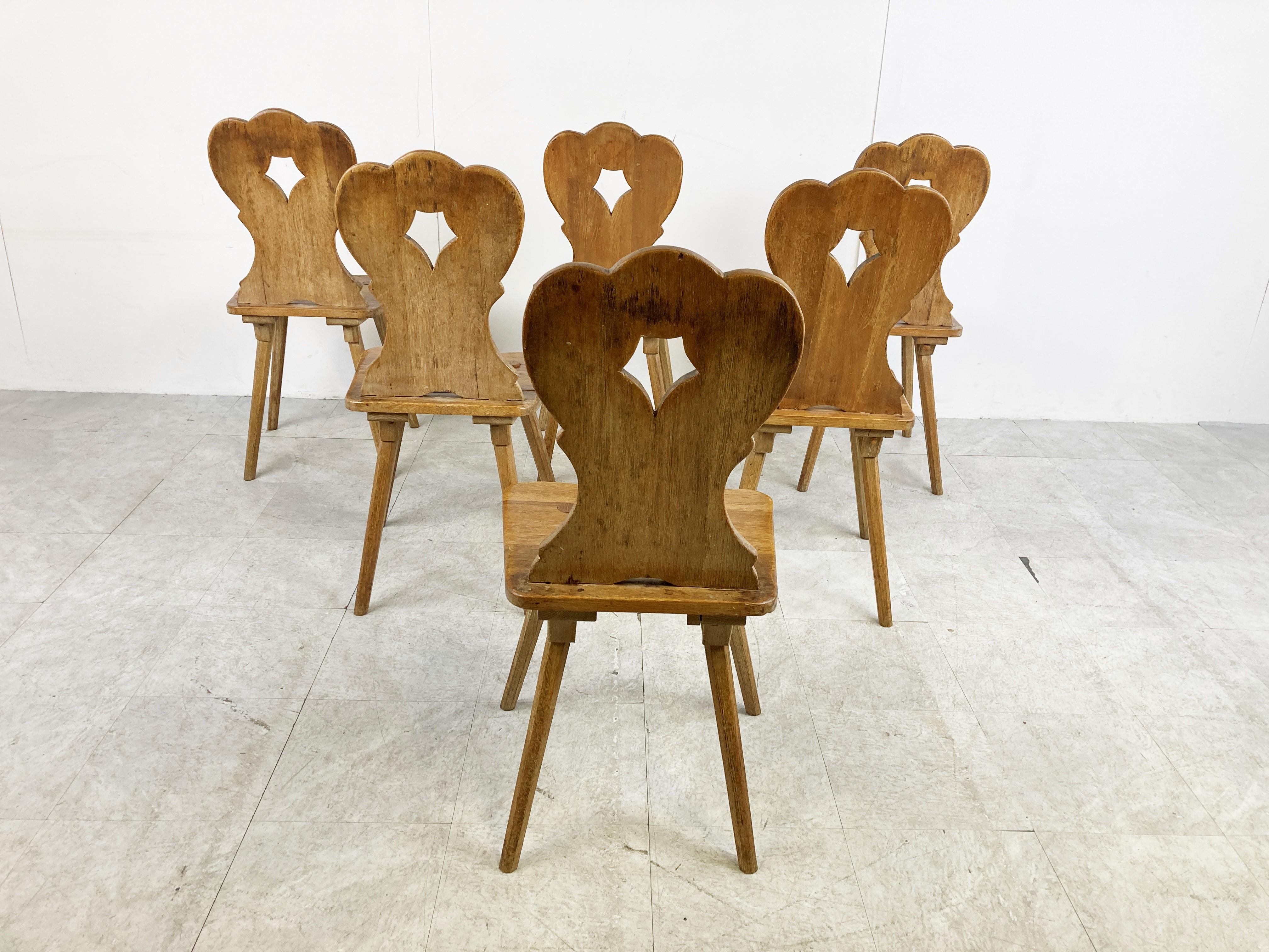 Vintage Oak Brutalist Chairs, 1960s 4