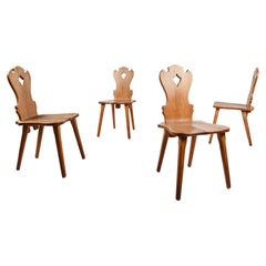 Vintage Oak Brutalist Chairs, 1960s