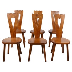 Vintage Oak Brutalist Chairs, 1960s