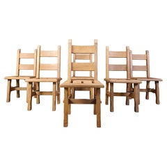 Oak Oak Vintage  chaises de salle à manger brutalistes, 1960