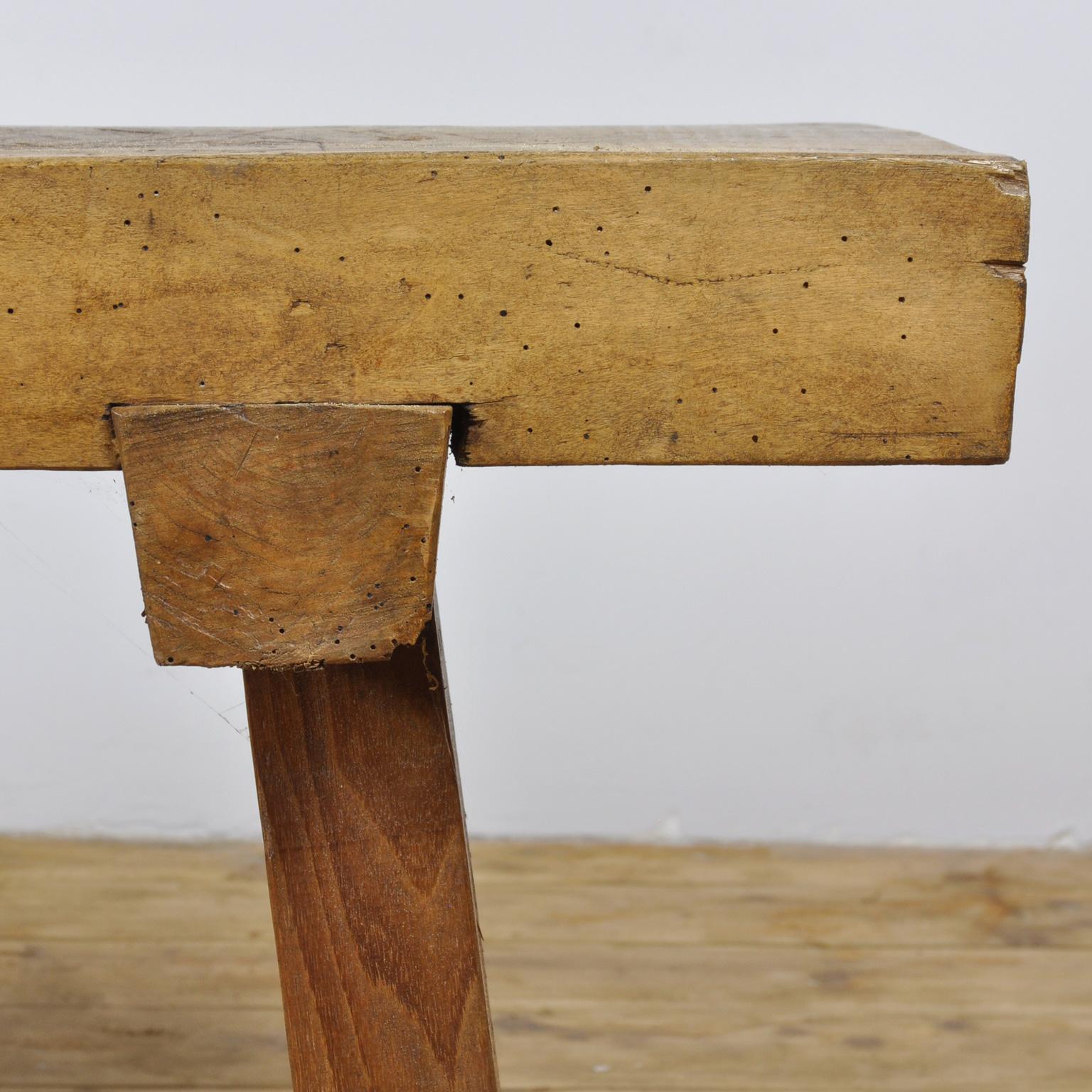 oak block coffee table