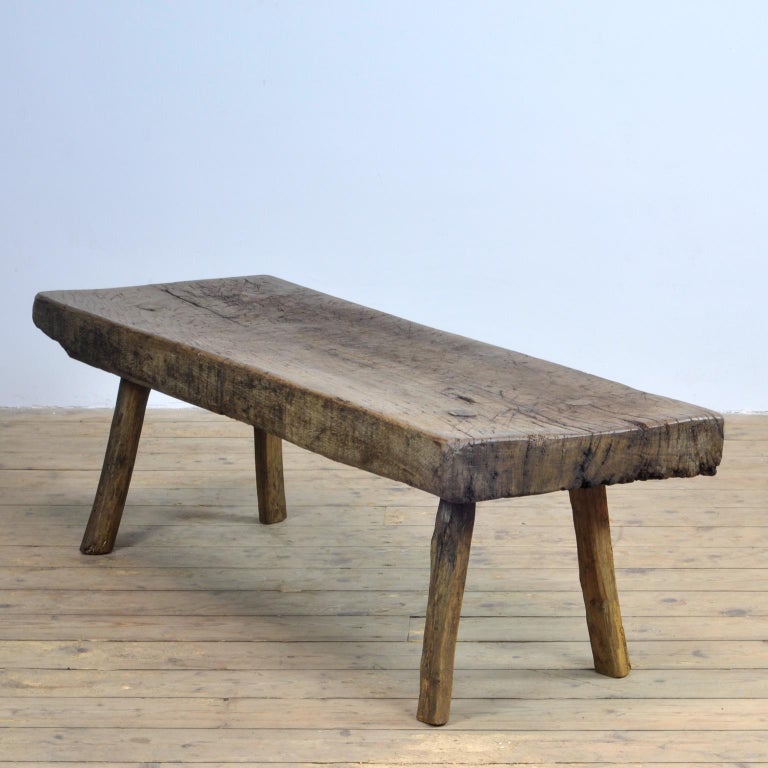 Vintage Oak Butcher S Block Coffee Table Or Bench 1930s At 1stdibs