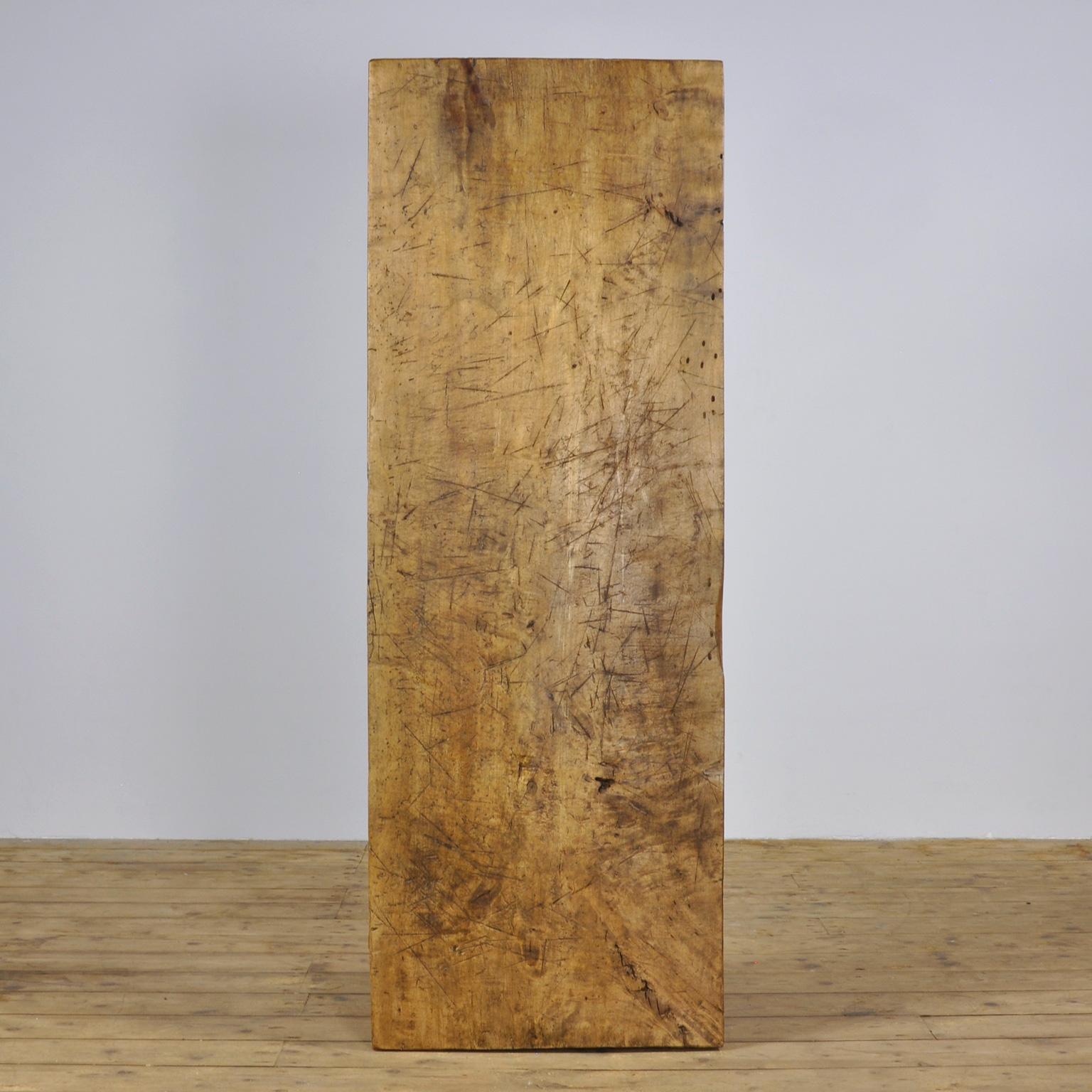 Hungarian Vintage Oak Butcher's Block Coffee Table or Bench, 1930s
