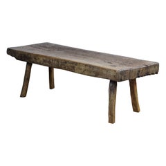Vintage Oak Butcher's Block Coffee Table or Bench, 1930s
