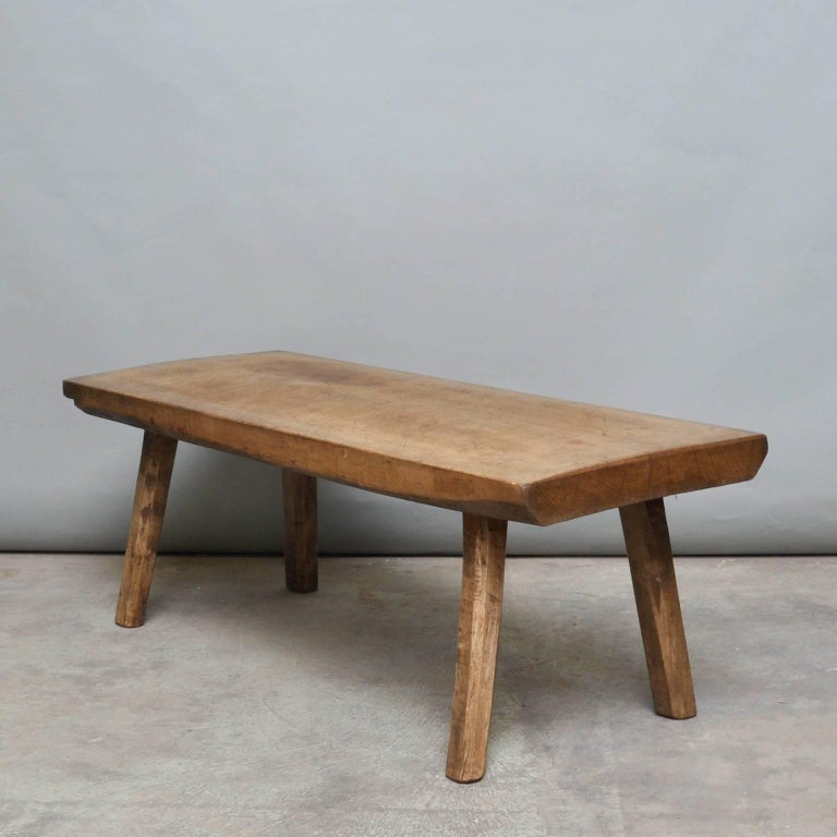 Vintage Oak Butcher S Block Coffee Table Bench 1930s At 1stdibs