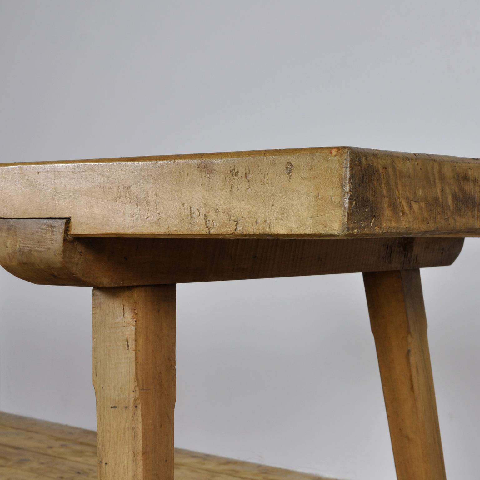 Vintage Oak Butcher's Block Table or Farm Table, 1930s 3