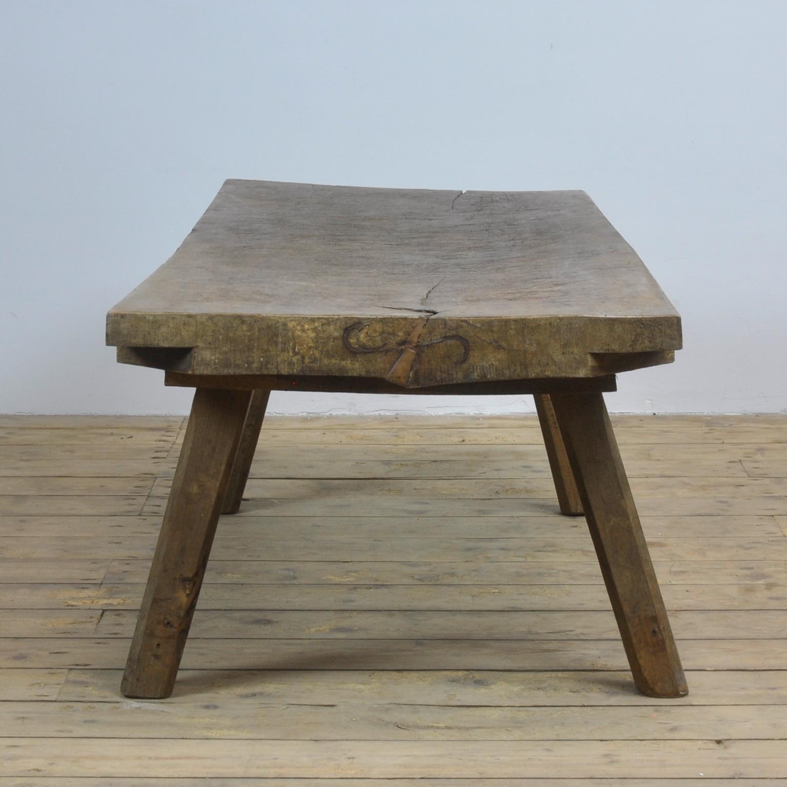 Industrial Vintage Oak Butcher's Table or Bench, 1930s