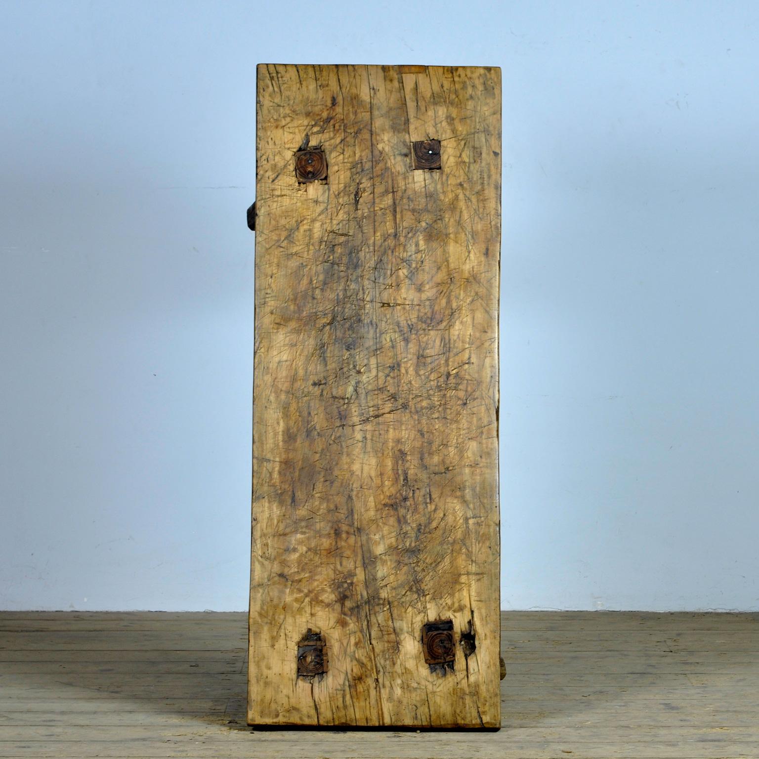 Tavolo da macellaio/fattoria in Oak Oak vintage, anni '30 in vendita 3