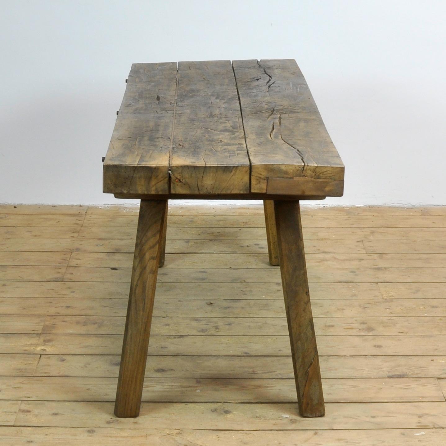 Industrial Vintage Oak Butcher's Table/Farmtable, 1930s