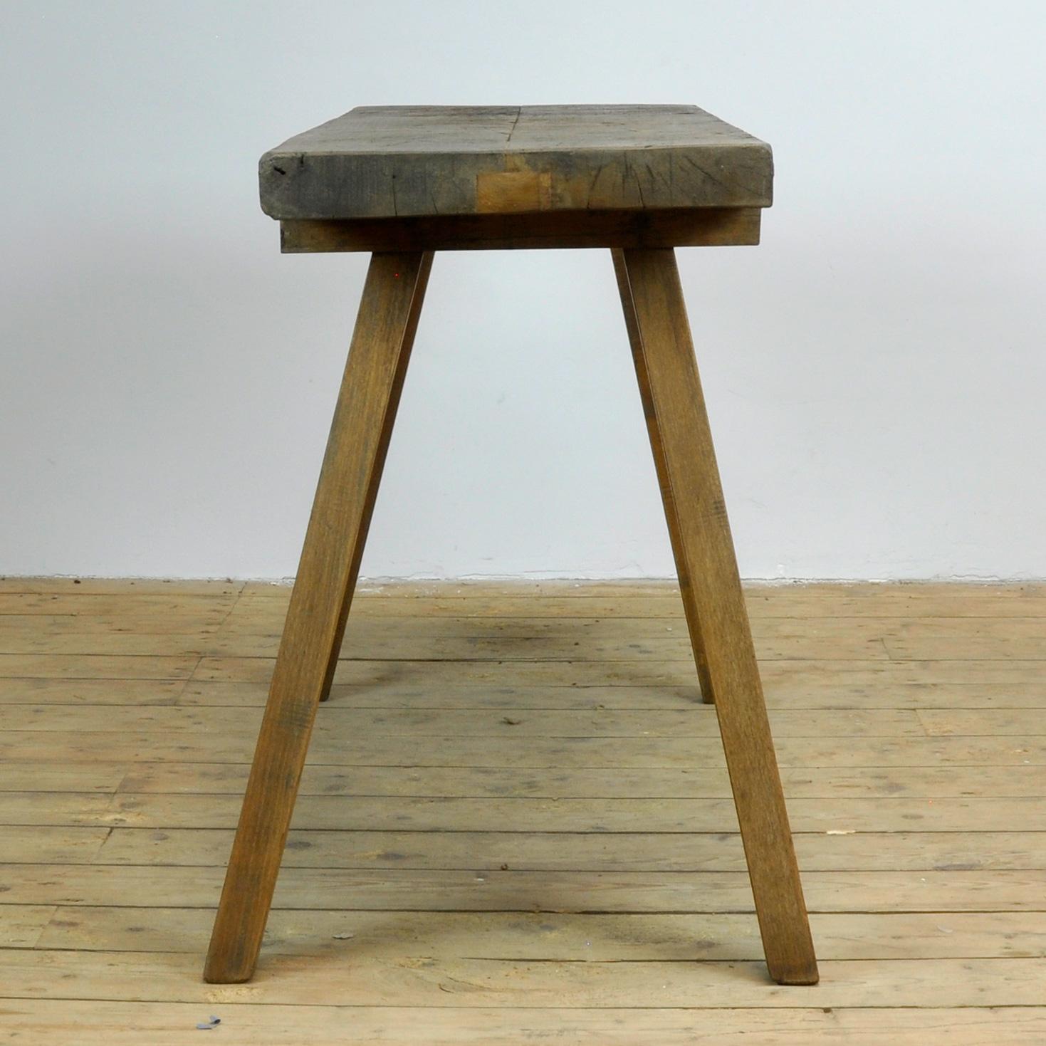 Mid-20th Century Vintage Oak Butcher's Table or Farm Table, 1930s