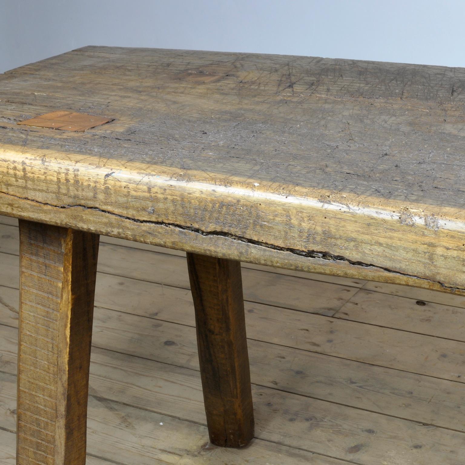 Vintage Oak Butcher's Table/Farmtable, 1930s 3