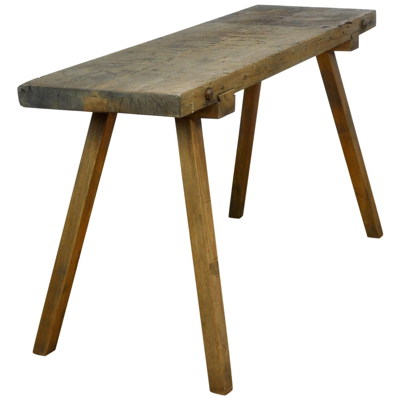 Vintage Oak Butcher's Table or Farm Table, 1930s