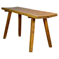 Table de boucherie/table de ferme vintage en chêne, années 1930