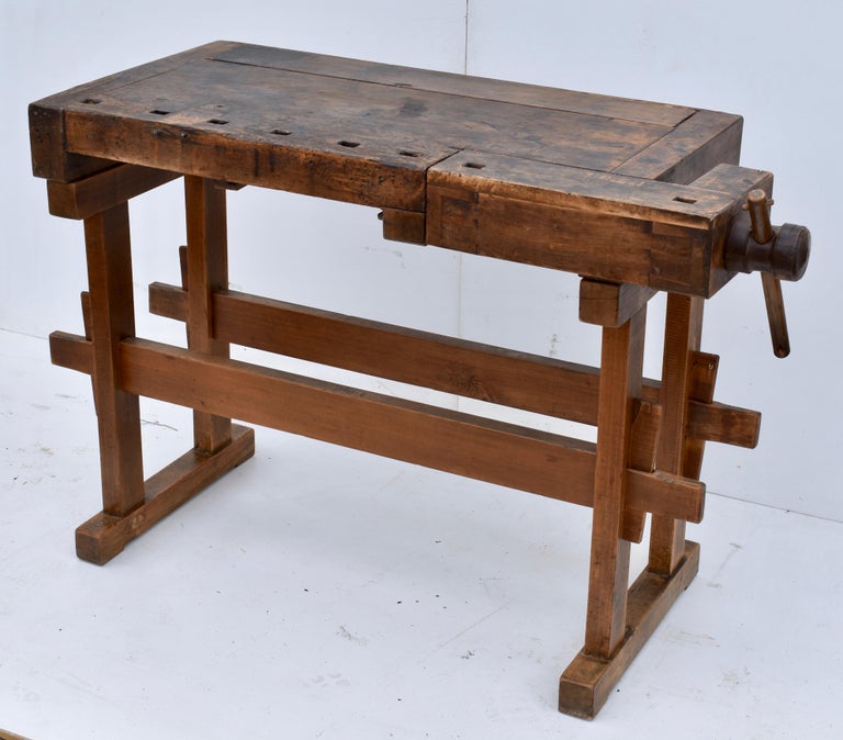 Vintage Oak Carpenter's and Joiner's Work Bench at 1stDibs