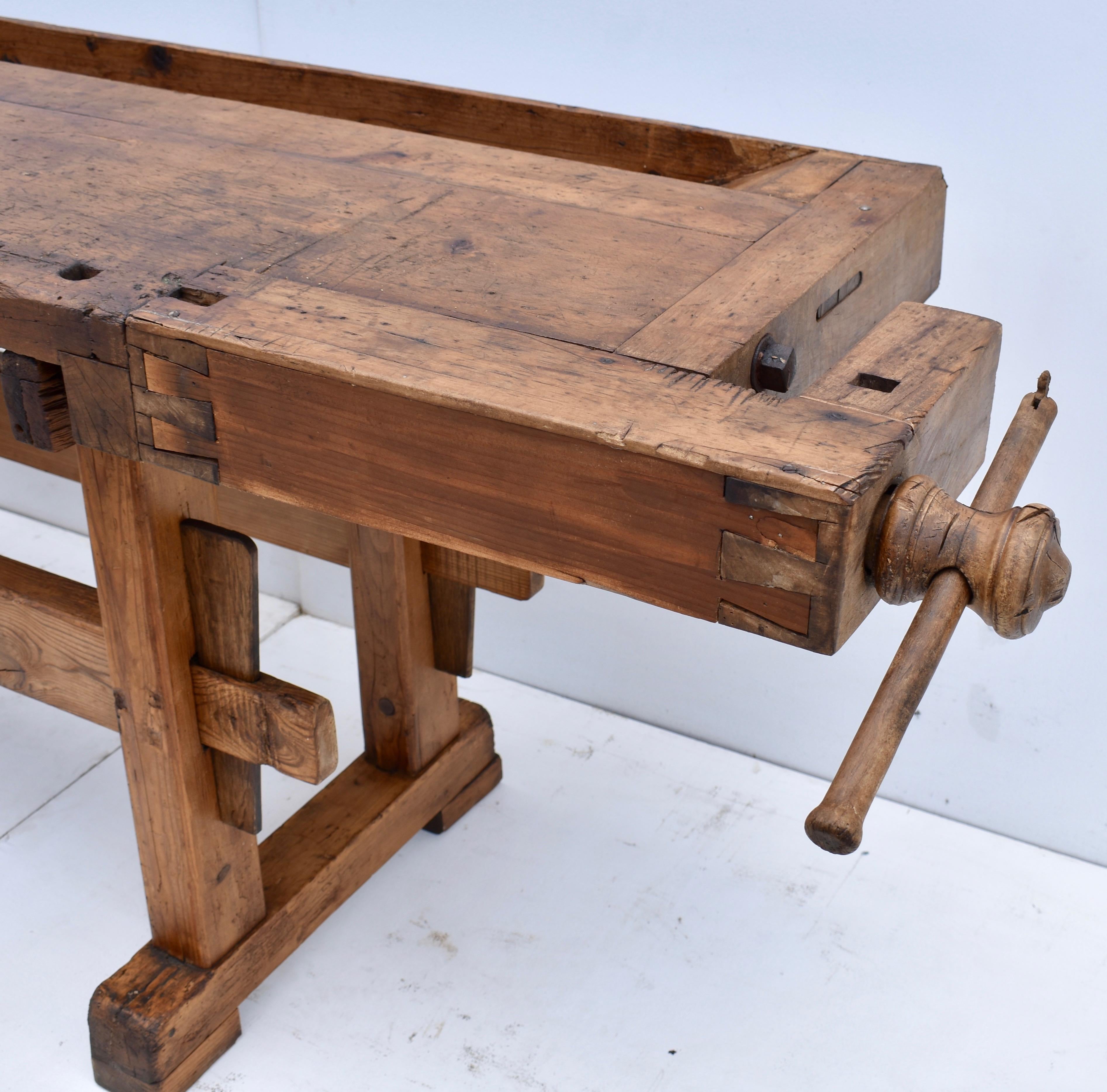 Industrial Vintage Oak Carpenter's and Joiner's Work Bench