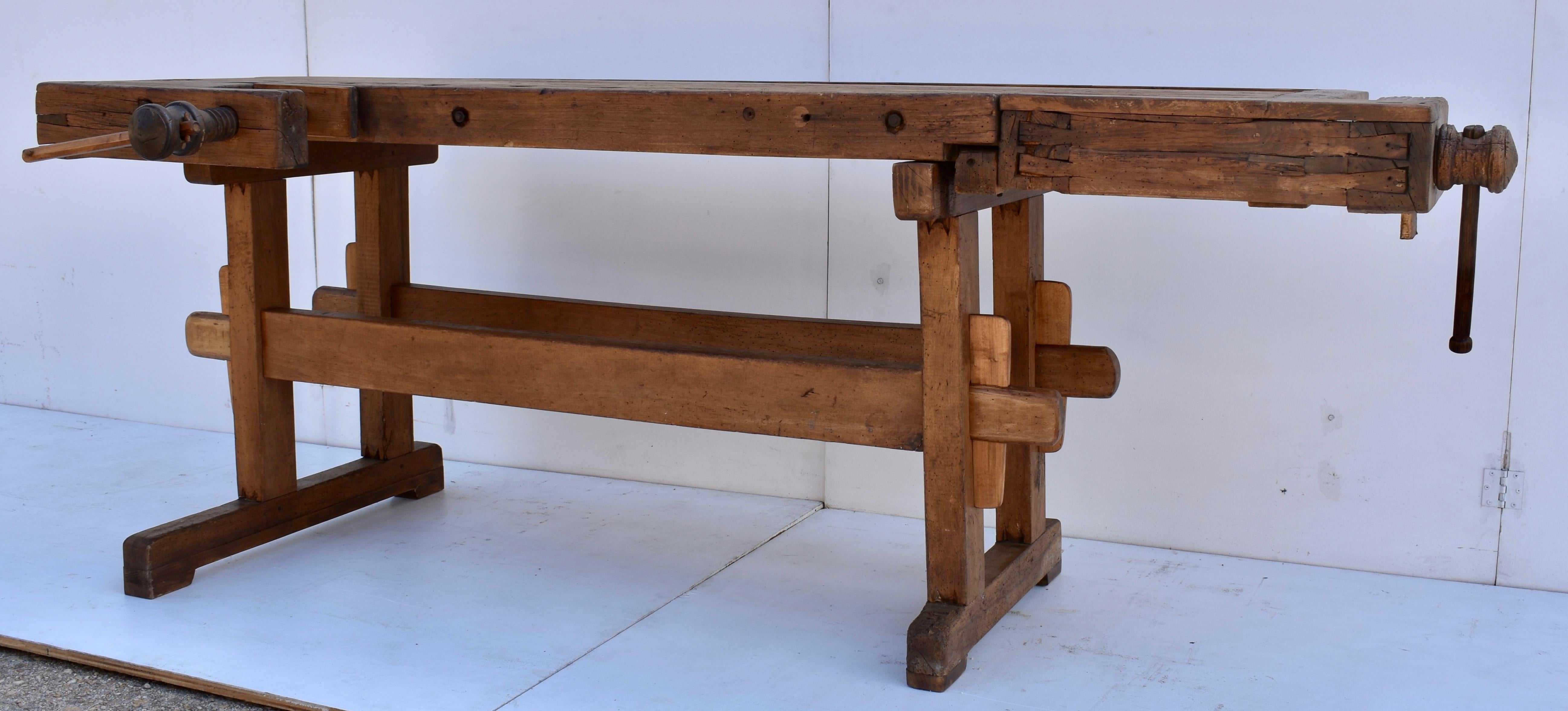 Industrial Vintage Oak Carpenter's and Joiner's Work Bench