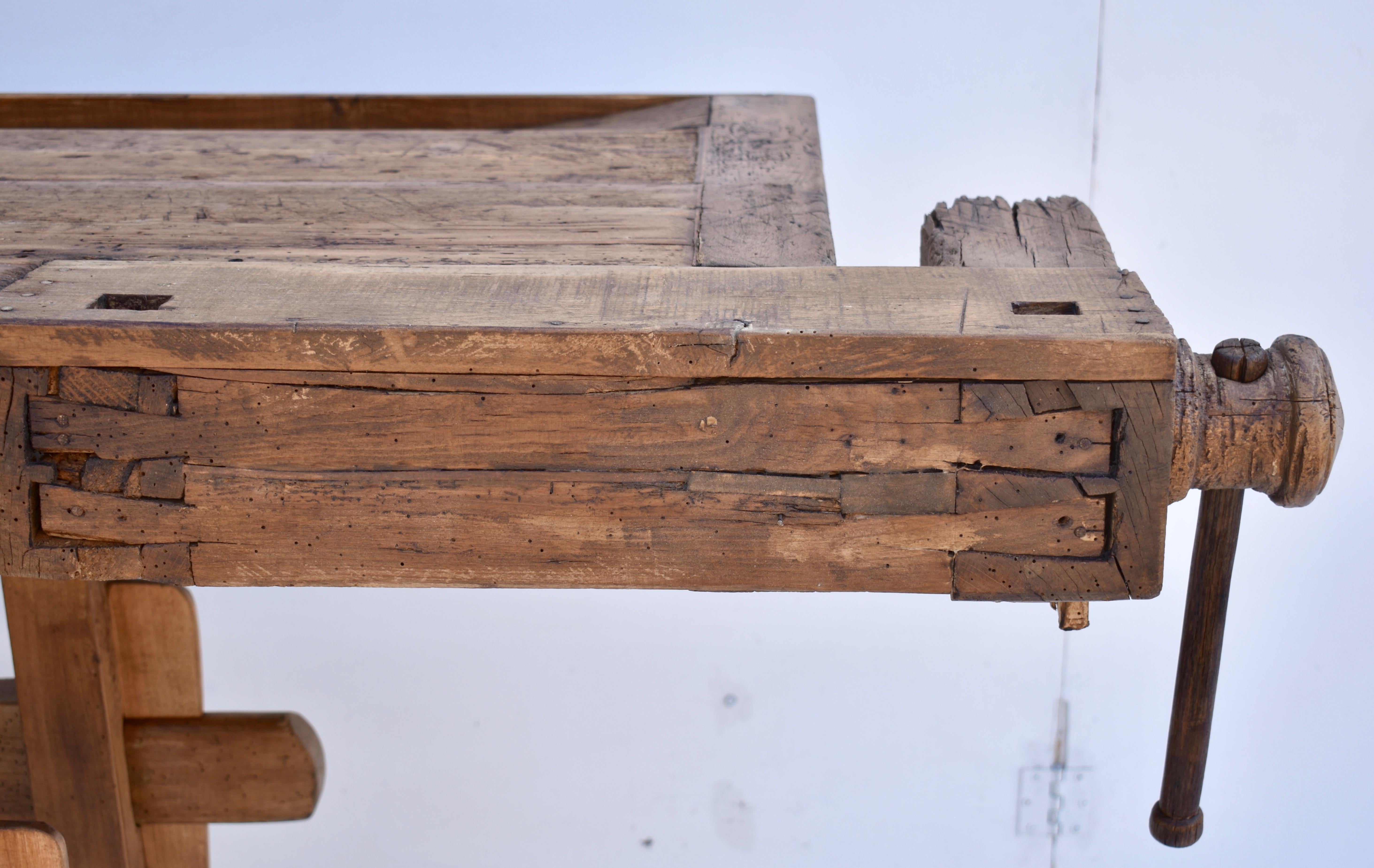 Hungarian Vintage Oak Carpenter's and Joiner's Work Bench