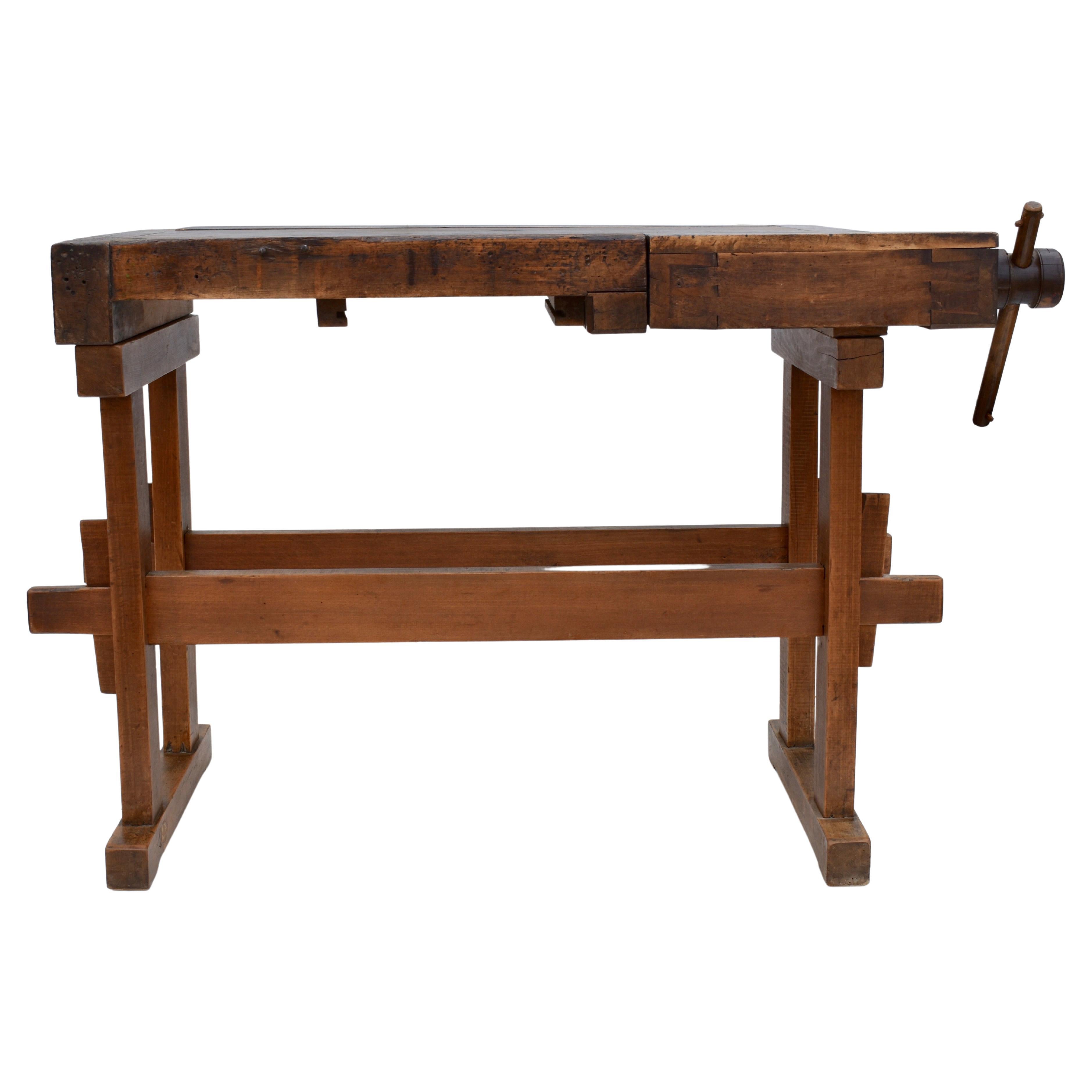 French Carpenter's Workbench in Sycamore and Pine, 1950s at 1stDibs