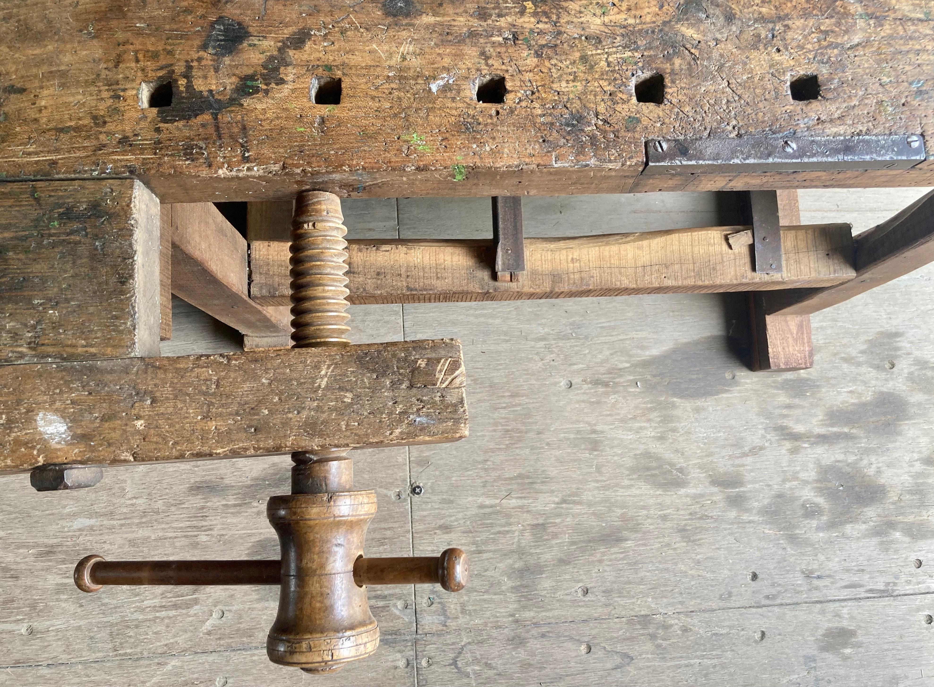 Vintage Oak Carpenter's and Joiner's Workbench 3