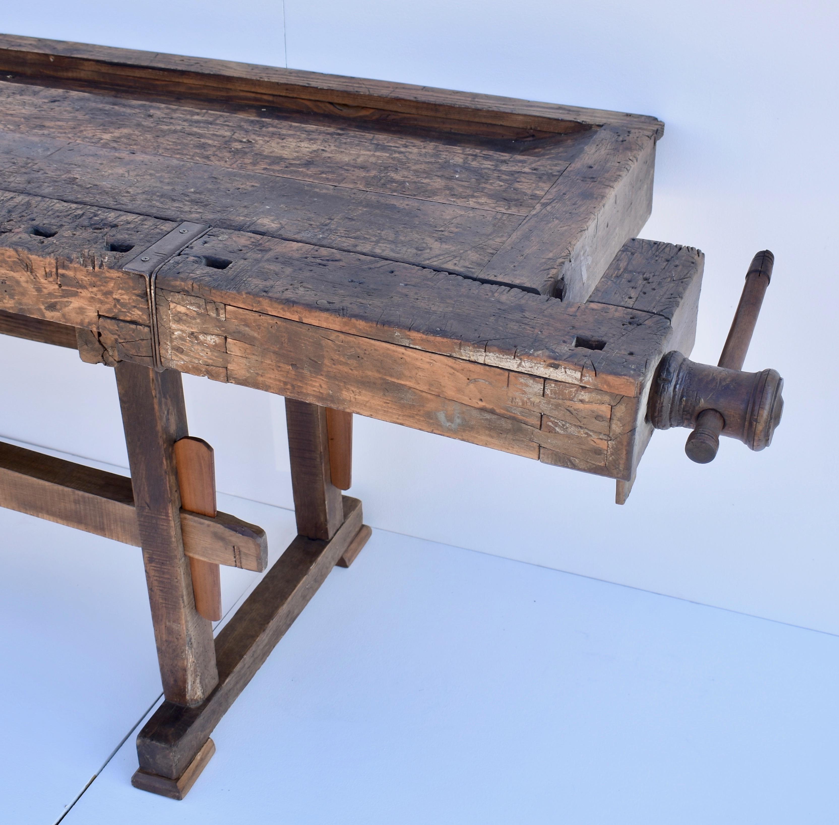 Hungarian Vintage Oak Carpenters and Joiners Workbench