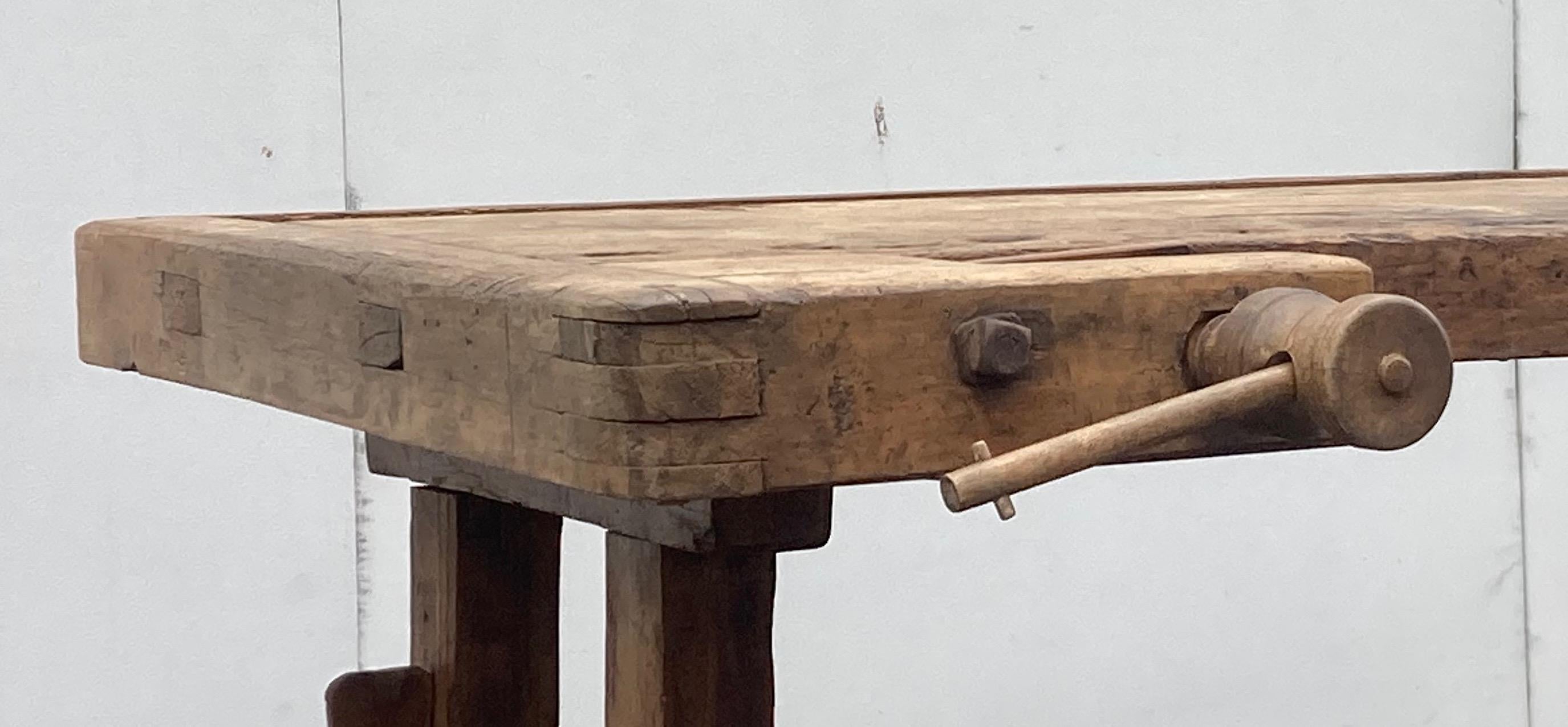 Vintage Oak Carpenter's and Joiner's Workbench 1