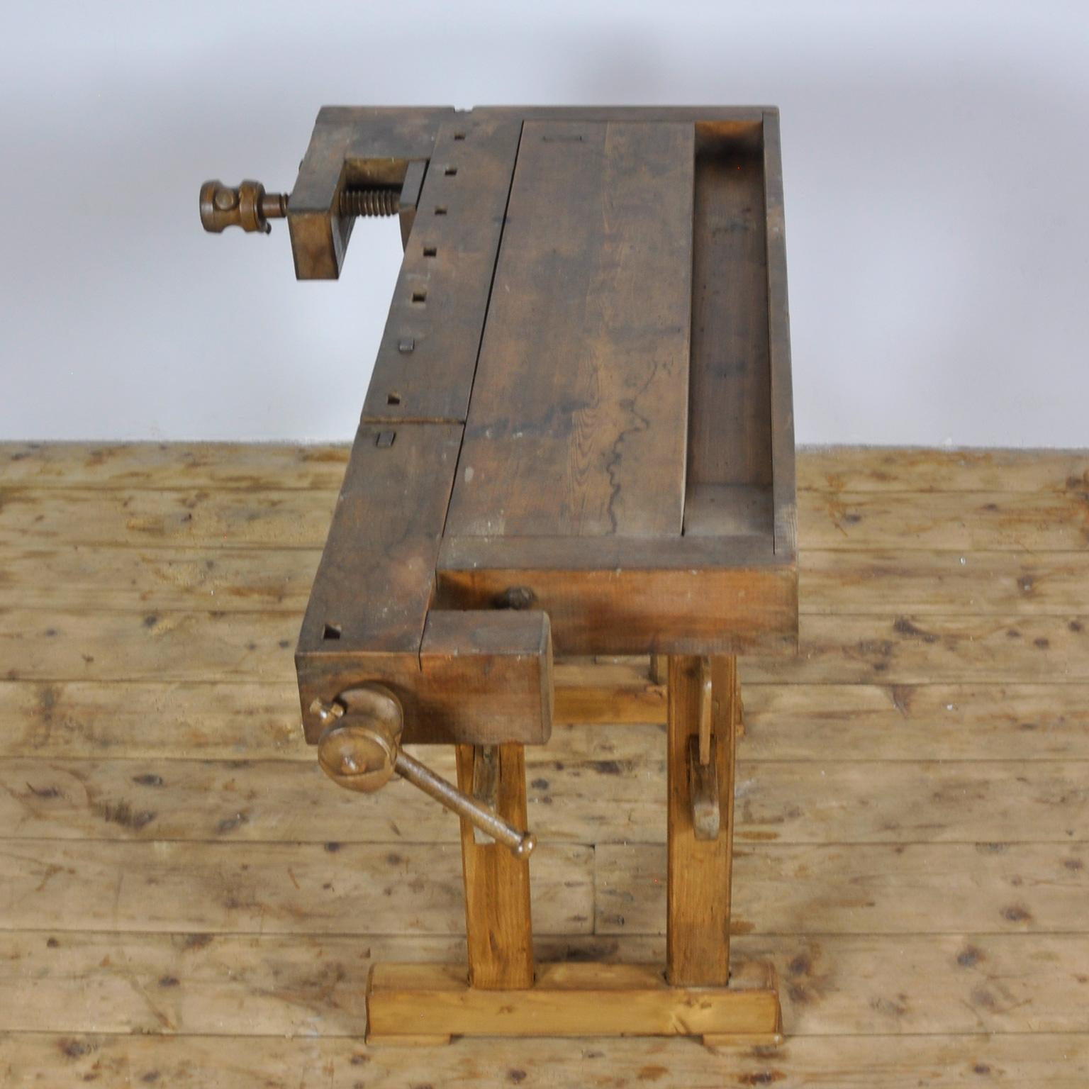 Vintage Oak Carpenter's Workbench, 1935 4