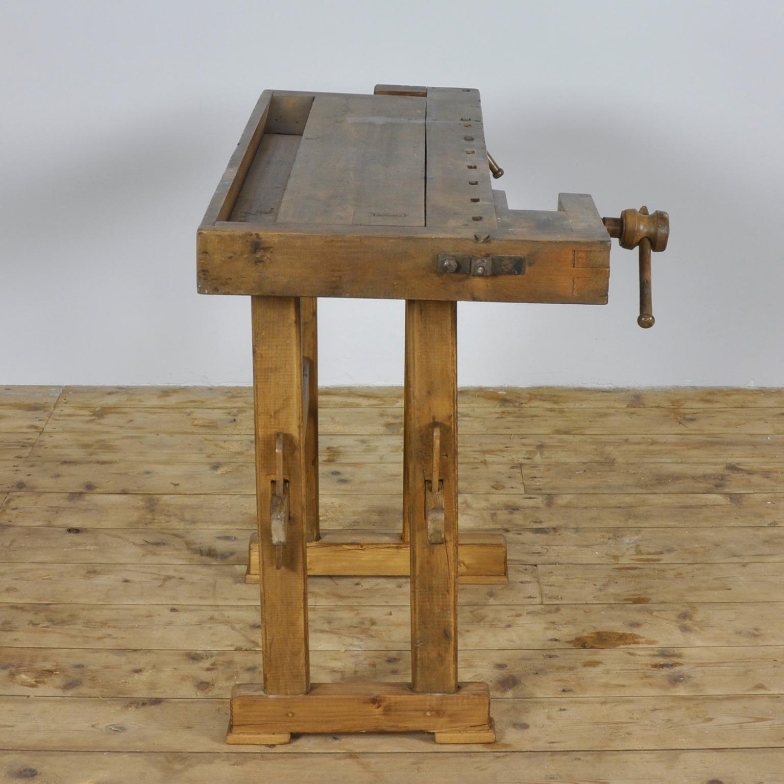 Industrial Vintage Oak Carpenter's Workbench, 1935