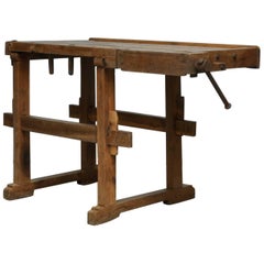 Vintage Oak Carpenter's Workbench, 1935