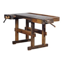 Vintage Oak Carpenter
s Worktable, 1930s