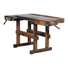 Vintage Oak Carpenter's Worktable, 1930s