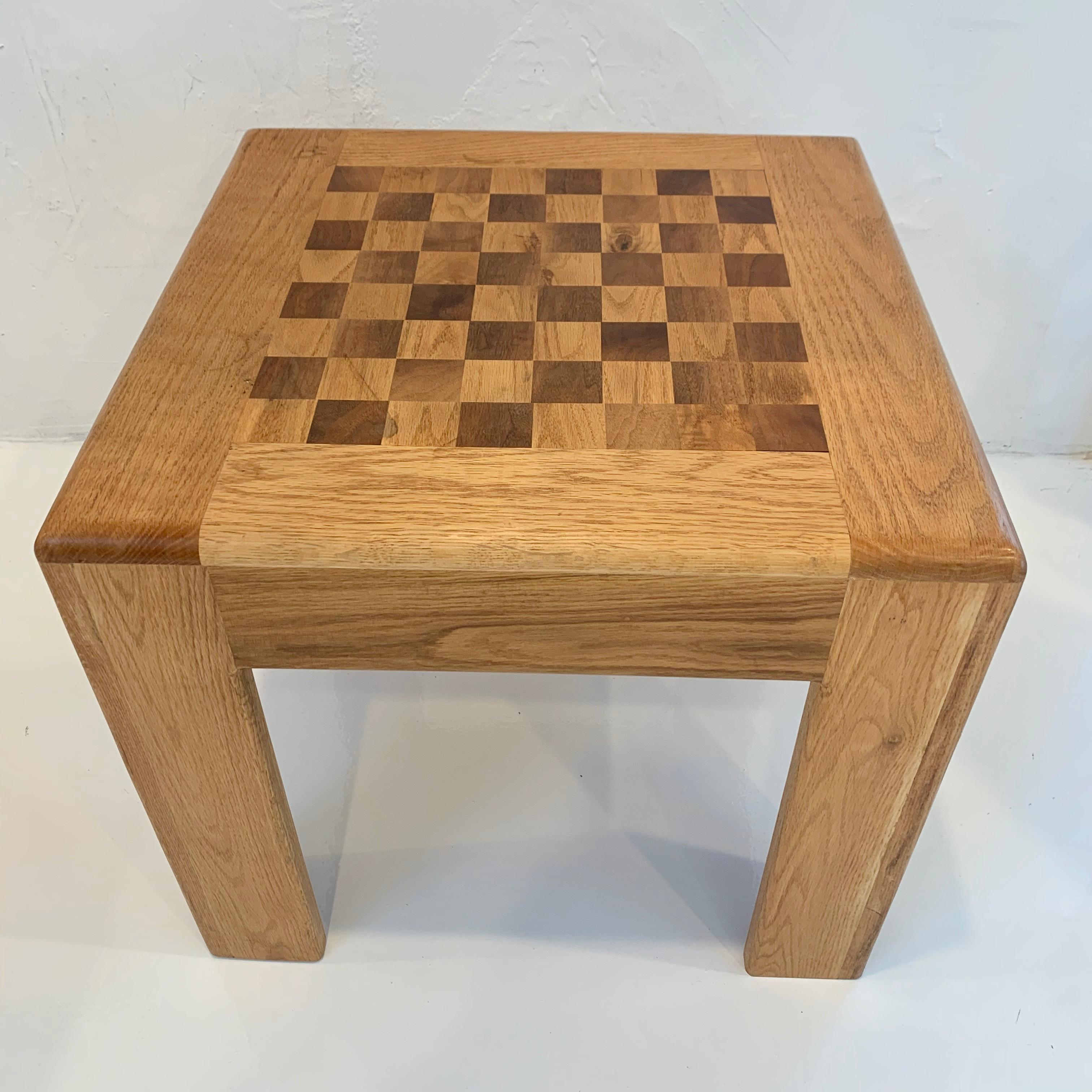 Vintage Oak Chess Table 5