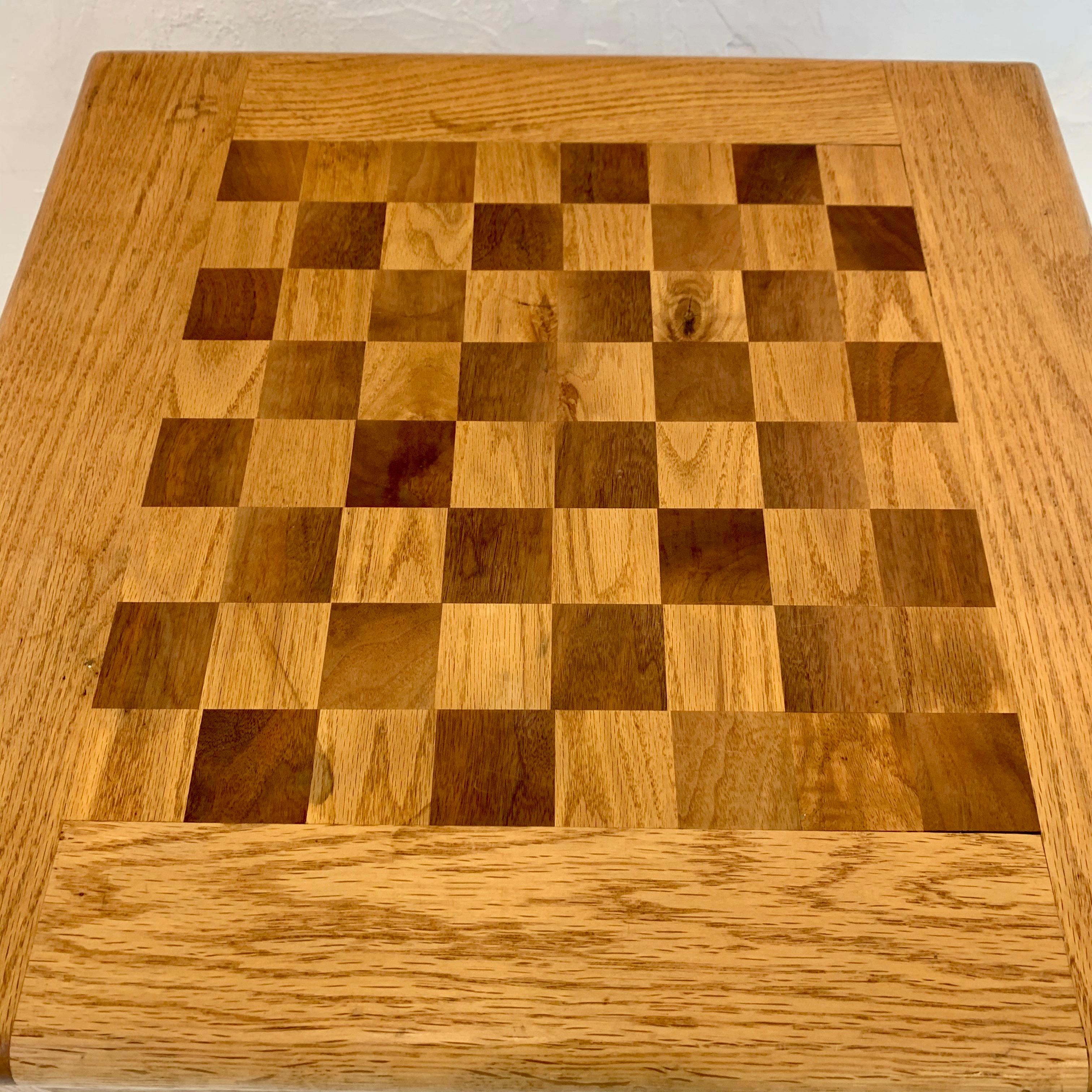 Vintage Oak Chess Table 1
