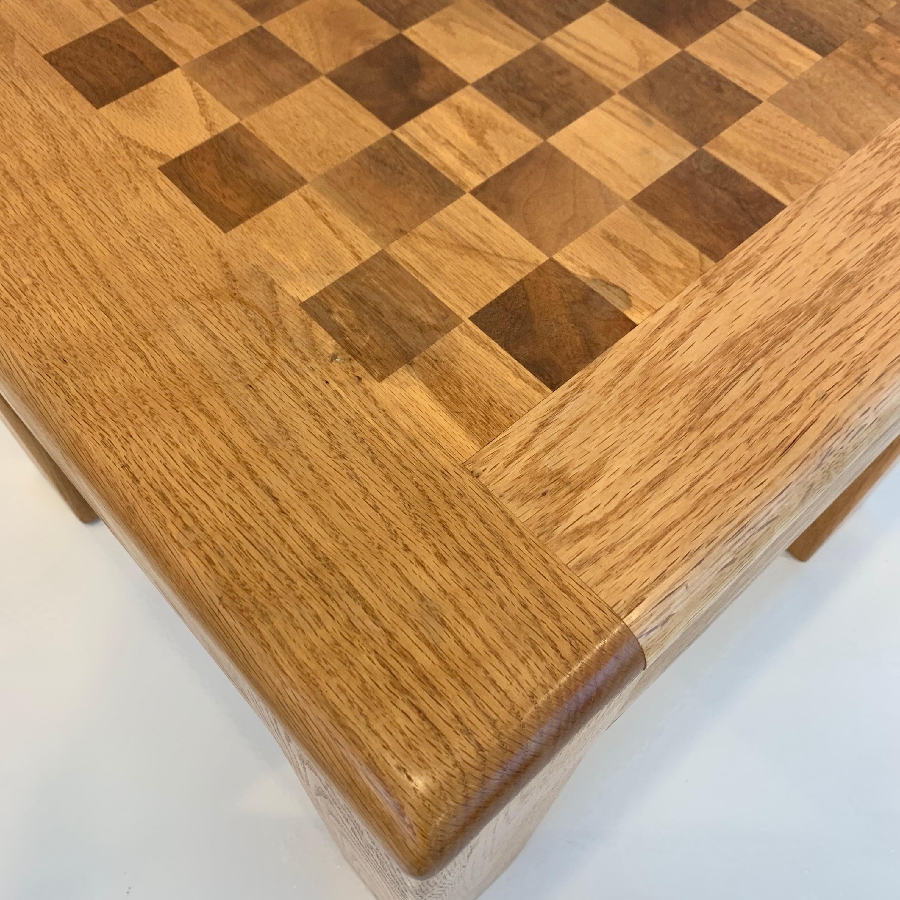 Vintage Oak Chess Table 2